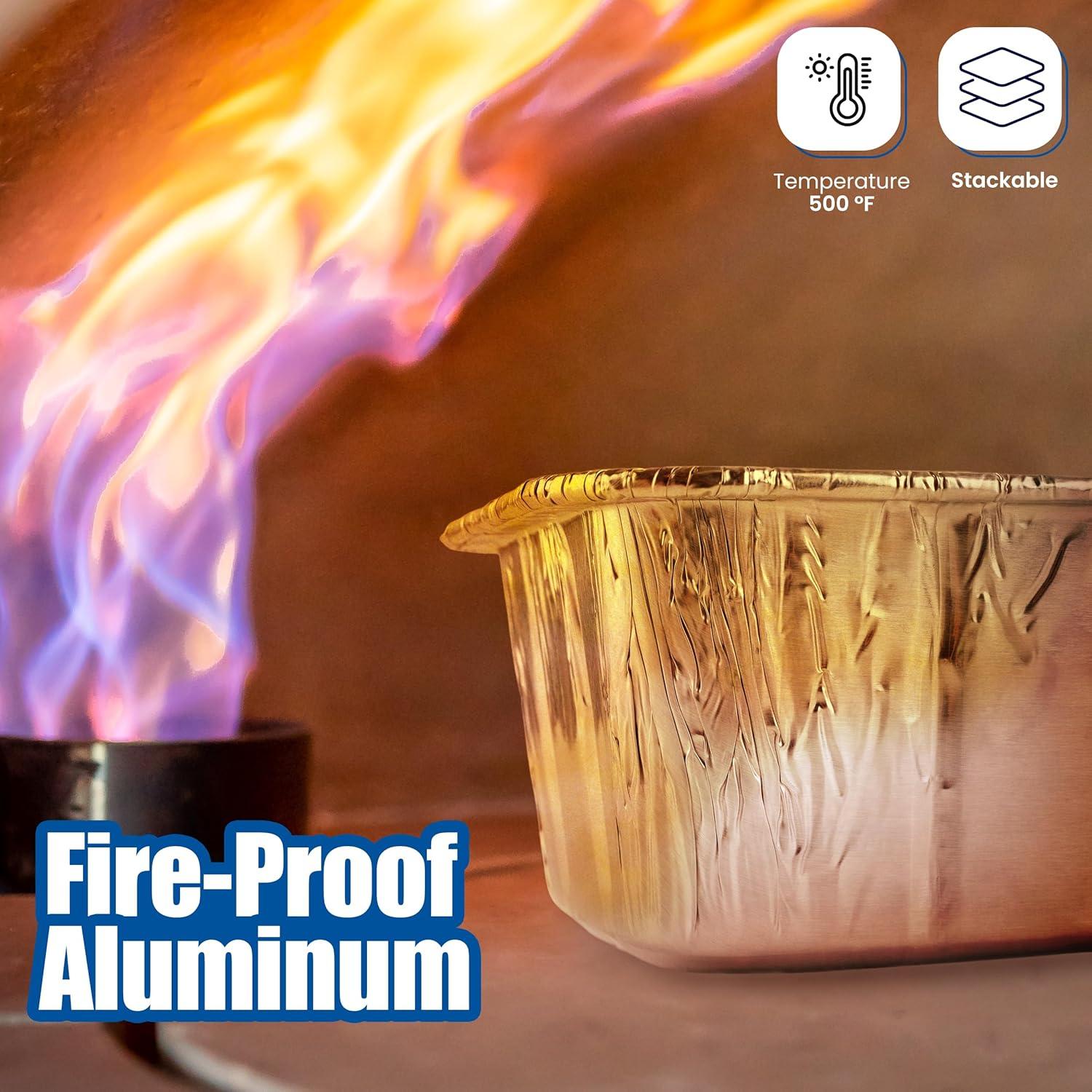 EHOMEA2Z Disposable Aluminum Loaf Pans 2lb for Baking, Serving and Storing - Heat Resistant Disposable Bread Loaf Pan Ideal for Hot/Cold Foods, Freezer & Oven Safe (10 Pack)