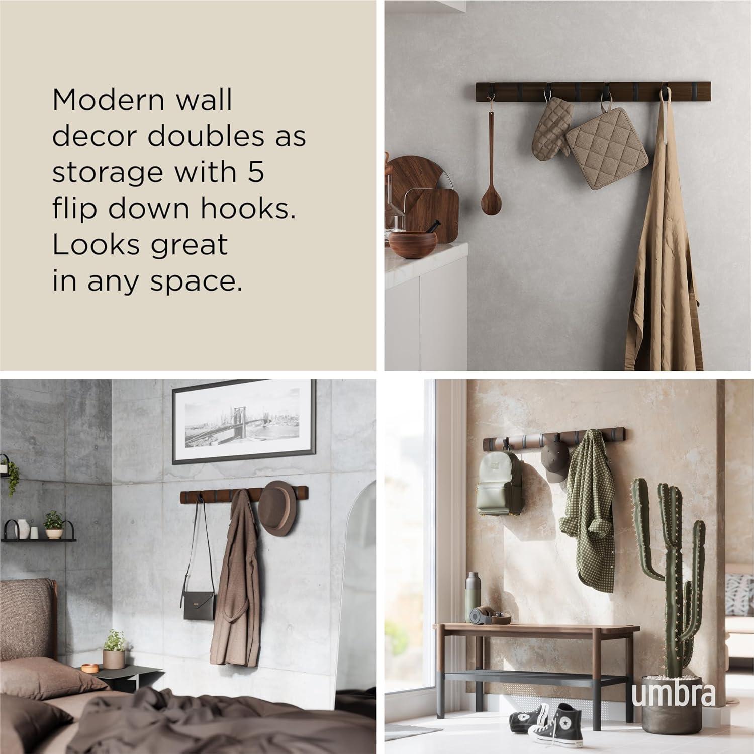 Flip 8 - Hook Solid Wood Coat Rack