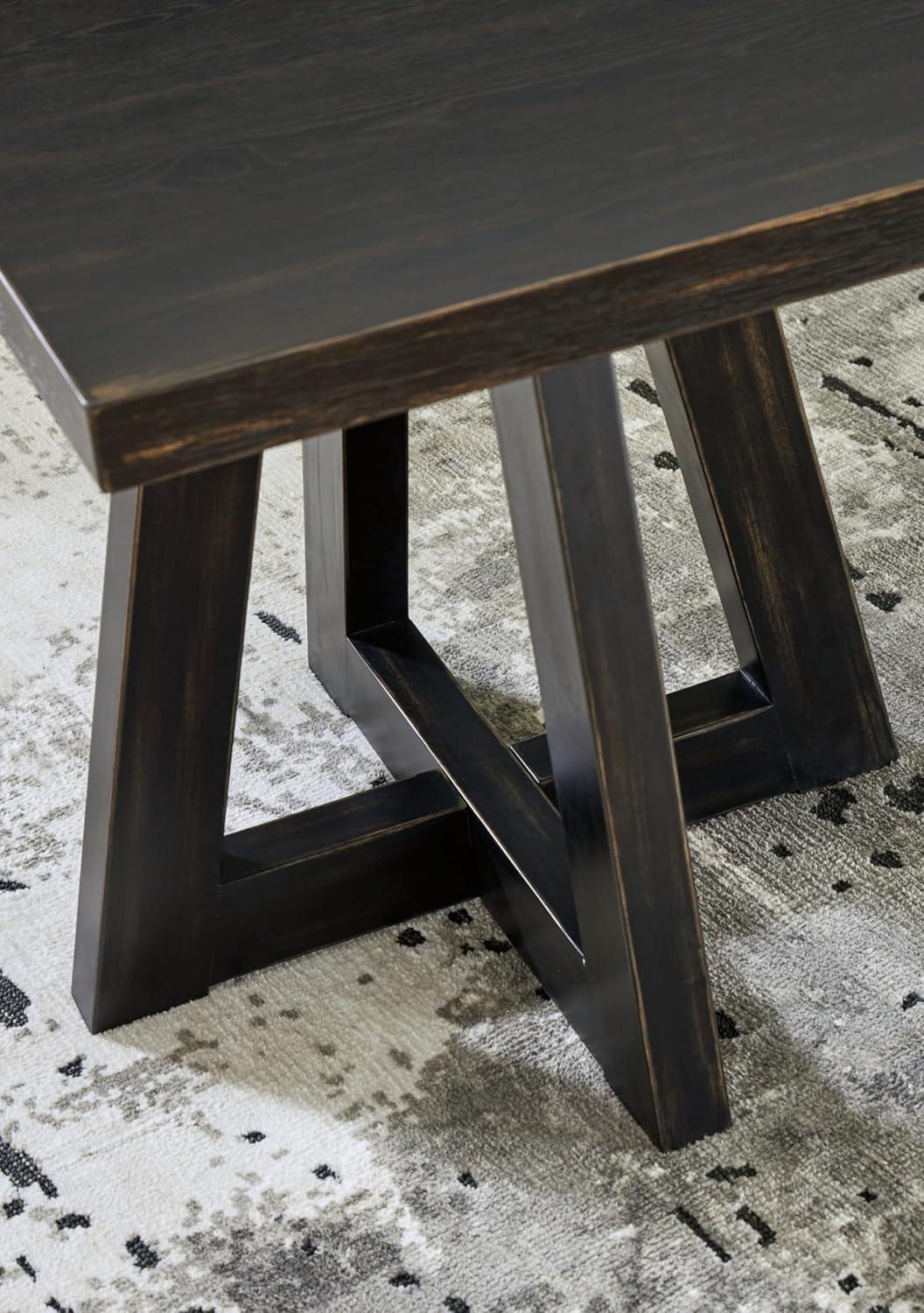 Black Square Contemporary Wood End Table