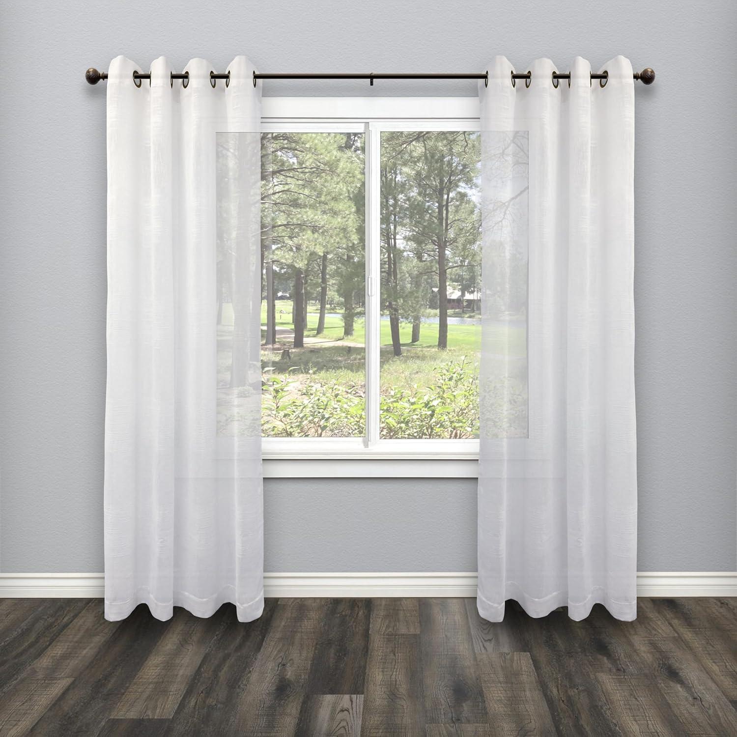 Hermosa Walnut Adjustable Curtain Rod Set with Finials