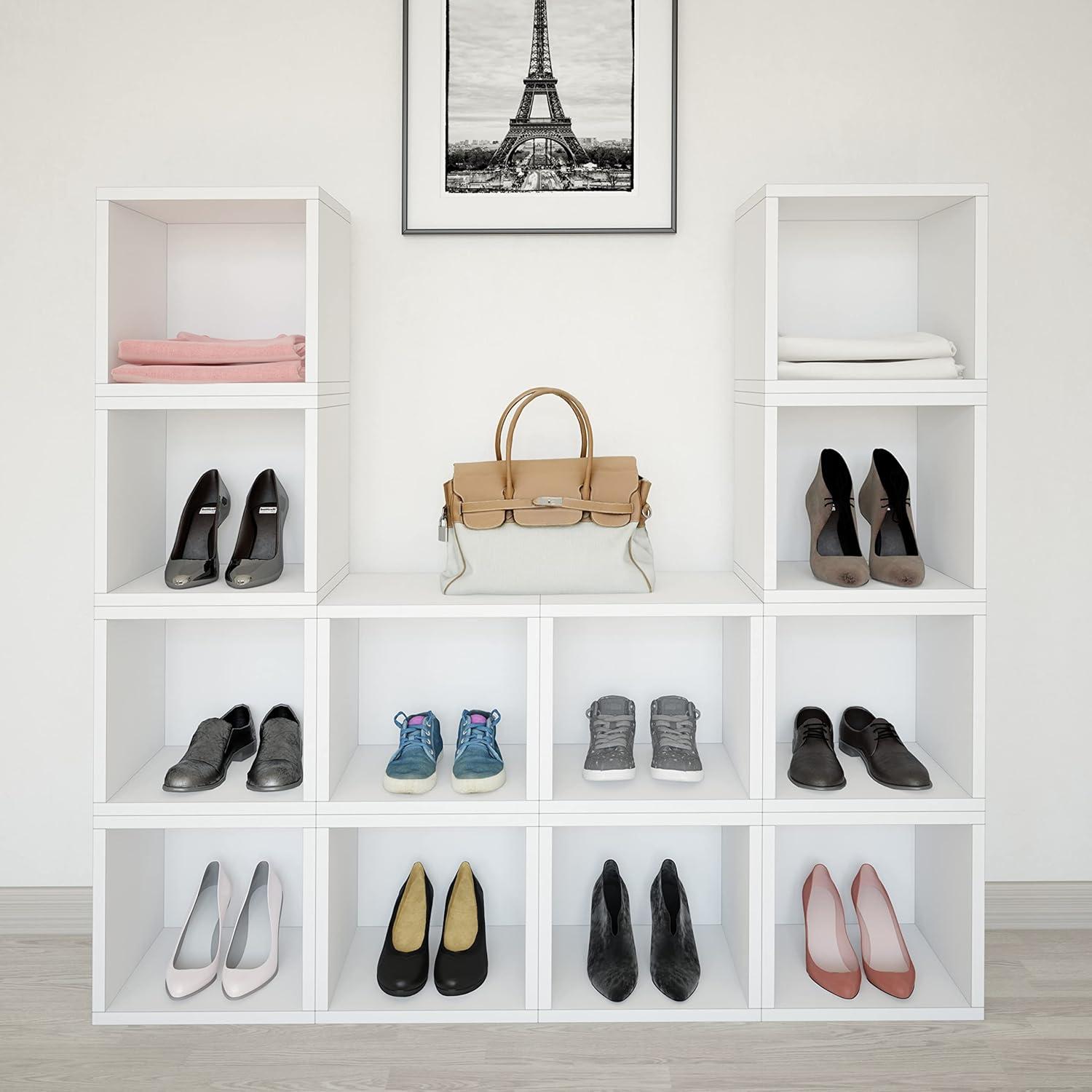 Way Basics Eco Stackable Storage Cube and Cubby Organizer, White