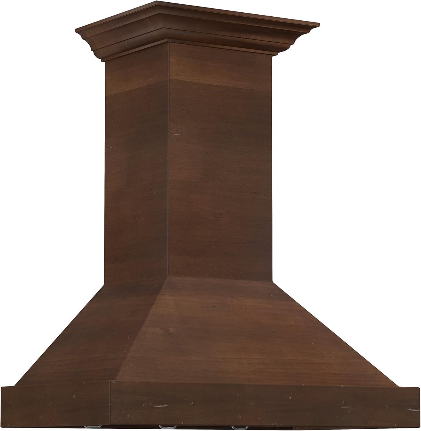 ZLINE 36" Convertible Vent Wooden Wall Mount Range Hood in Walnut