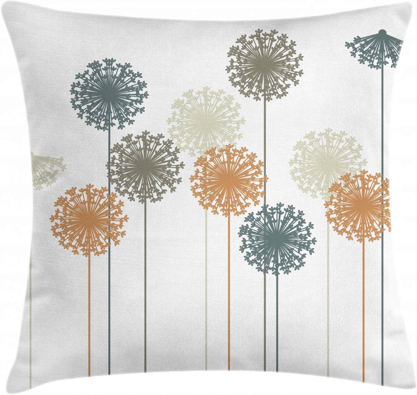 Multicolor Abstract Dandelion Polyester Square Throw Pillow