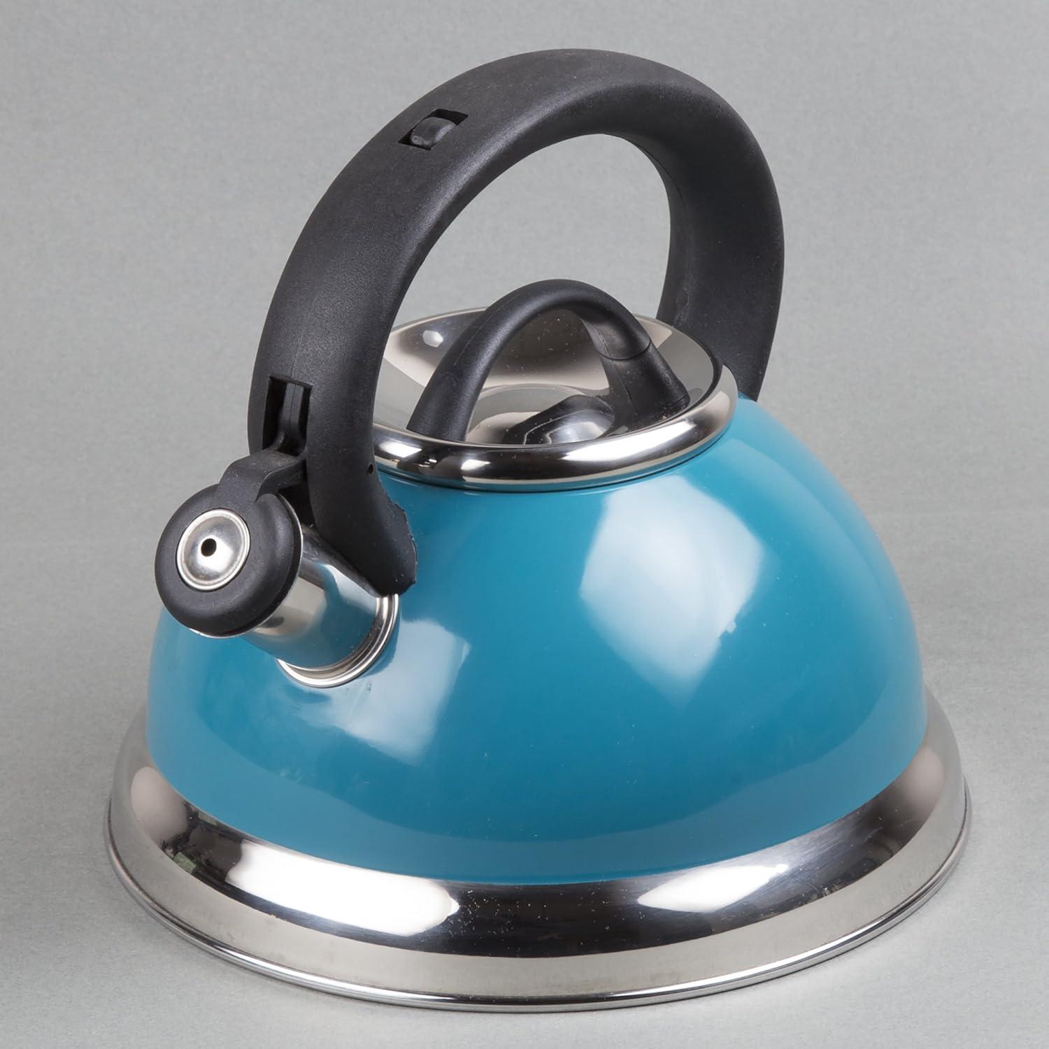 Creative Home Alexa 3.0 Qt. Stainless Steel Whistling Tea Kettle, Aqua