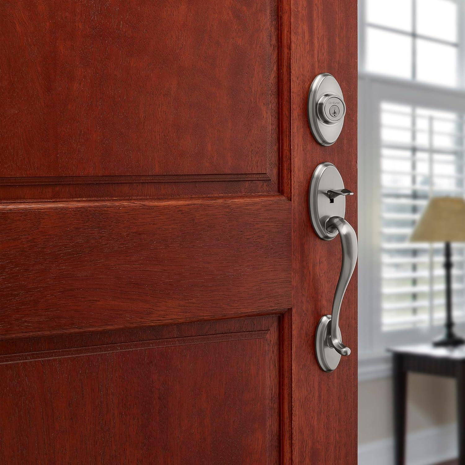 Handleset with Deadbolt and Door and Rosette