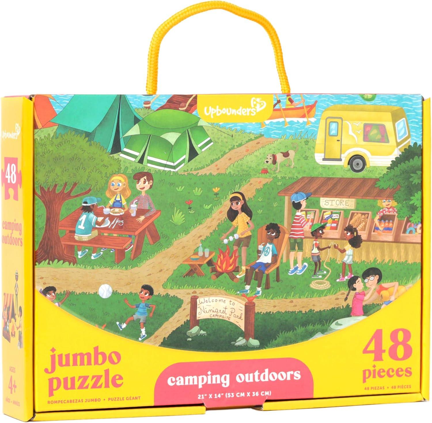 Camping Outdoors 48-Piece Jumbo Puzzle with Multicultural Artwork