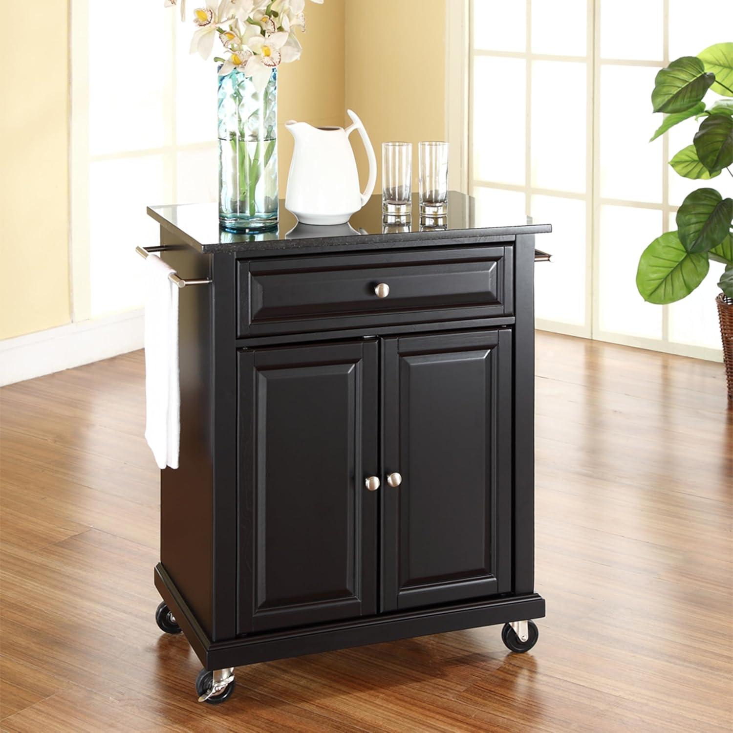 Compact Stainless Steel Top Kitchen Cart Mahogany - Crosley: Mobile Island with Storage & Towel Bars