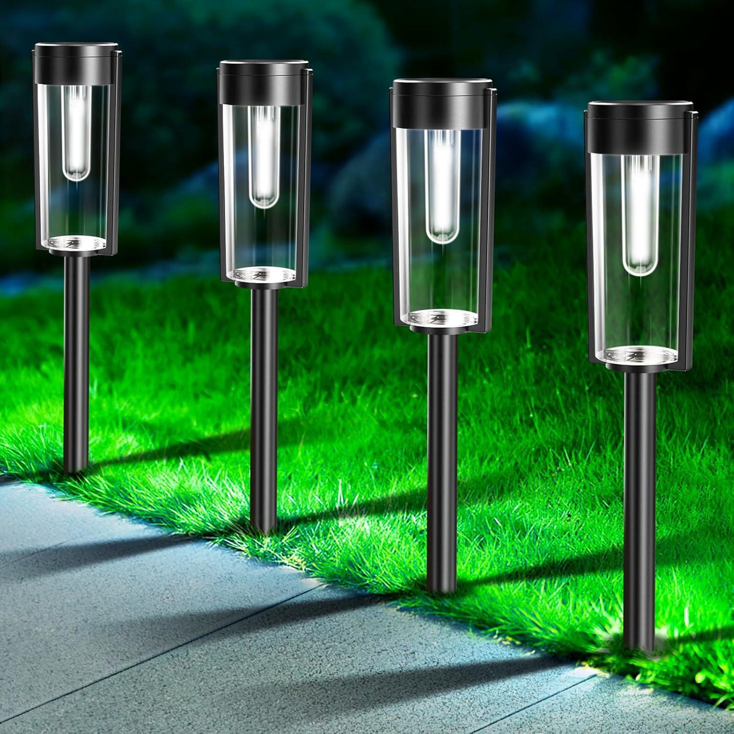 Warm White LED Solar Pathway Lights Multipack