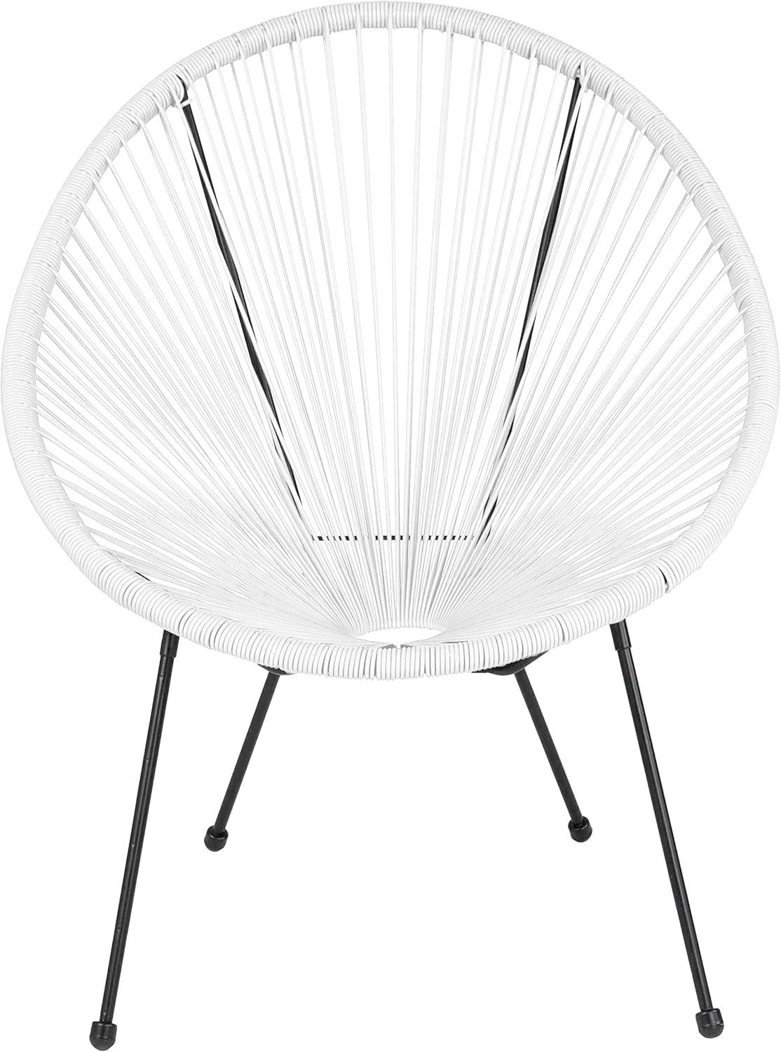 Flash Furniture Valencia Oval Comfort Series Take Ten White Papasan Lounge Chair