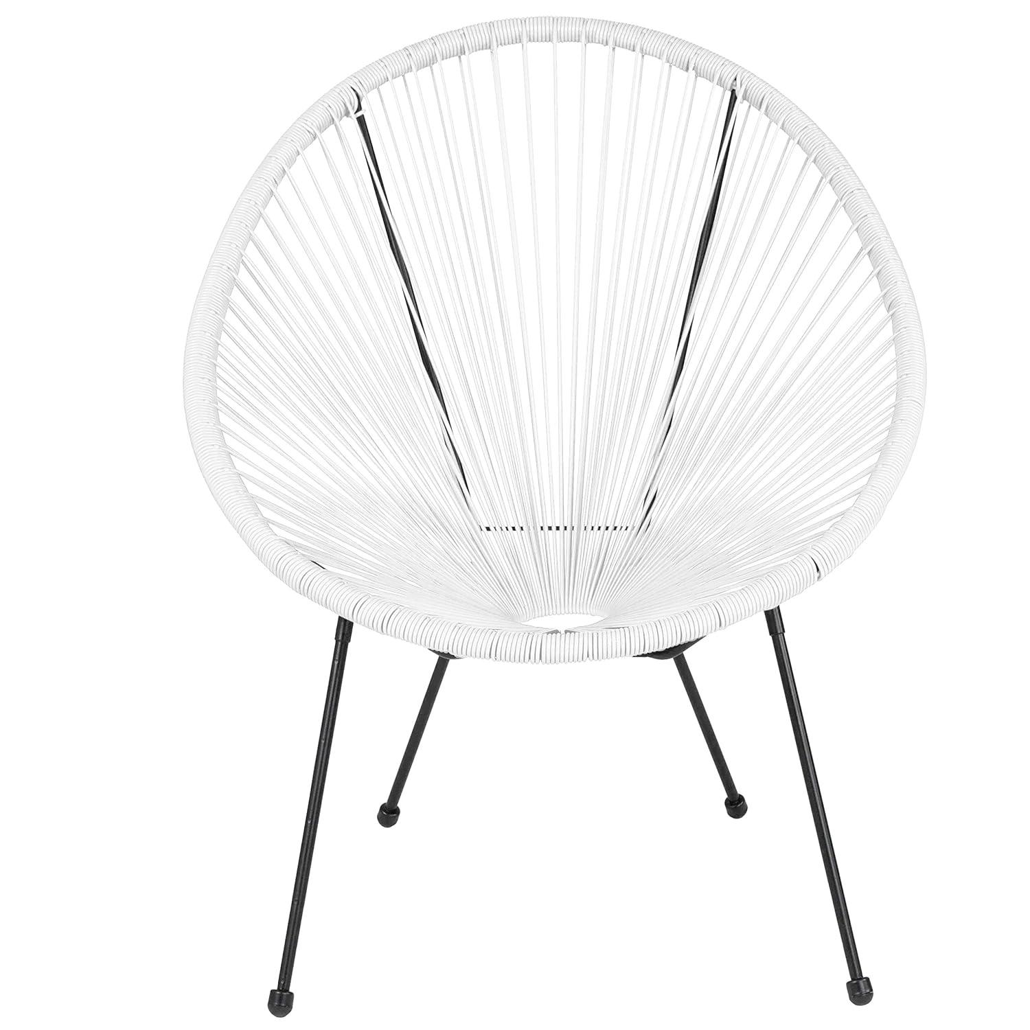 Flash Furniture Valencia Oval Comfort Series Take Ten White Papasan Lounge Chair