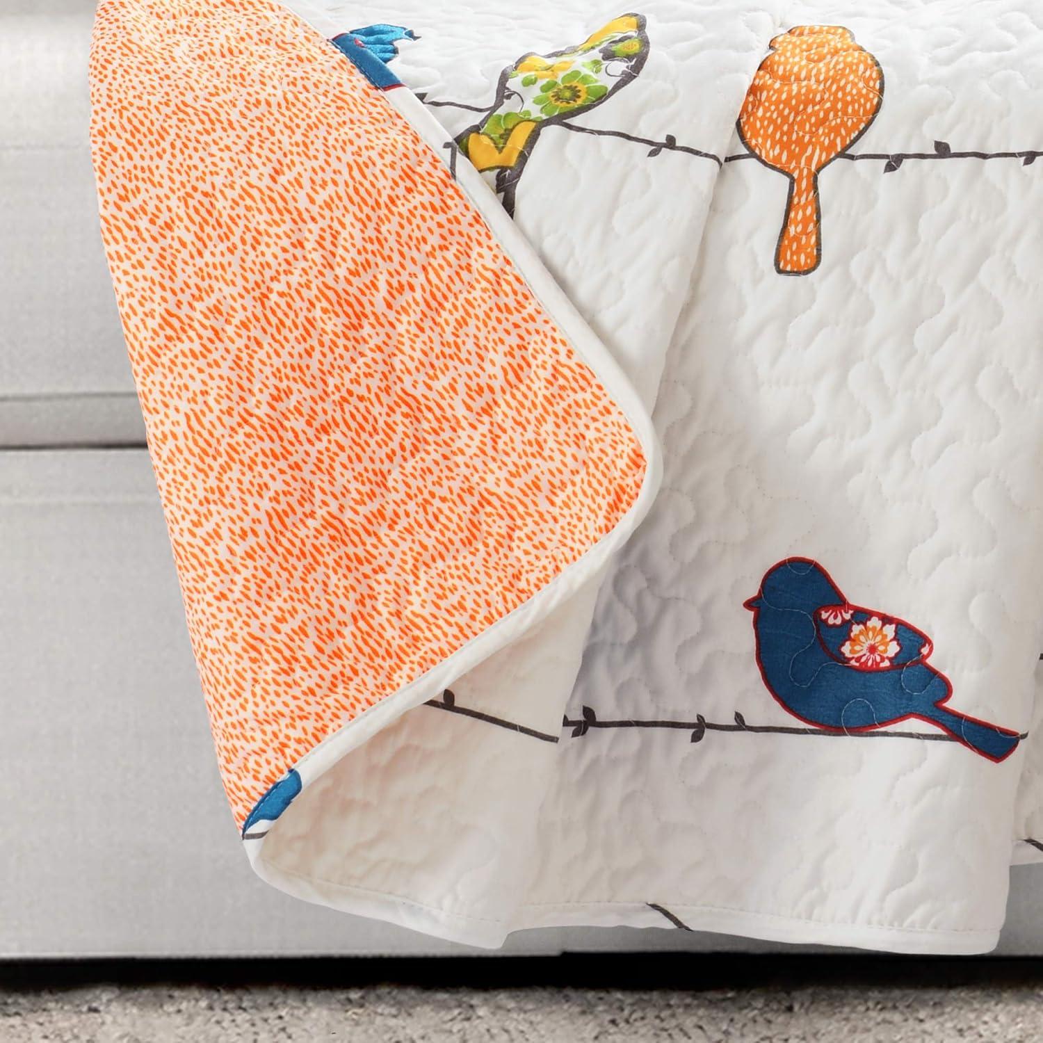 Whimsical Birds Reversible Throw Blanket 60"L x 50"W in Multicolor