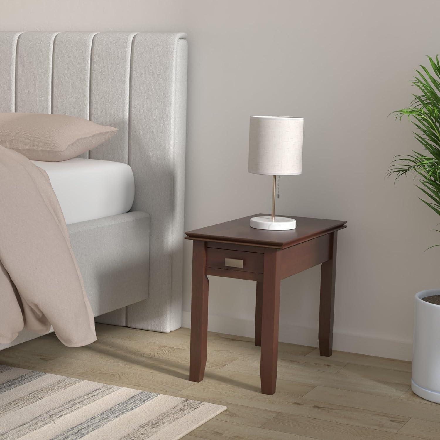 Lark Manor™ Solid Wood Transitional Narrow Side Table with Drawer
