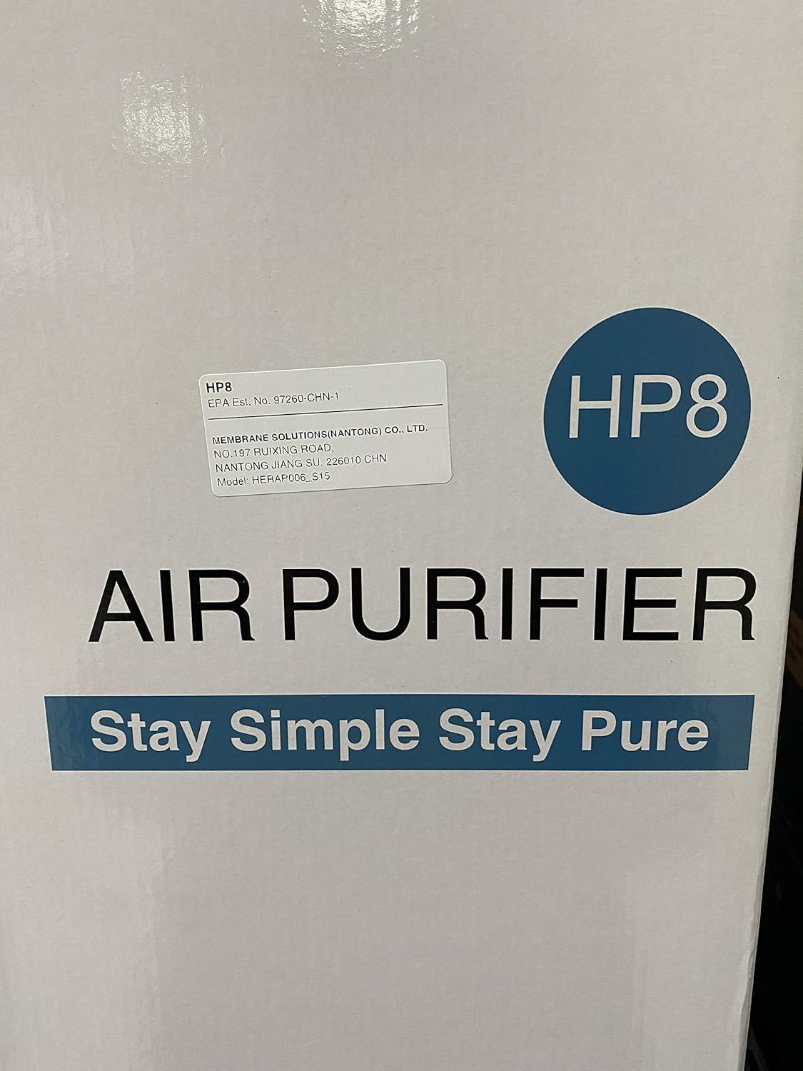 SimPure HP8 Air Purifier for Home Large Room & Bedroom & Office, Quiet True HEPA Filter Air Cleaner for Allergies, Pets, Smokers, Eliminates Allergens, Smoke, Odors, Dust, Pets Hair Dander, Mold
