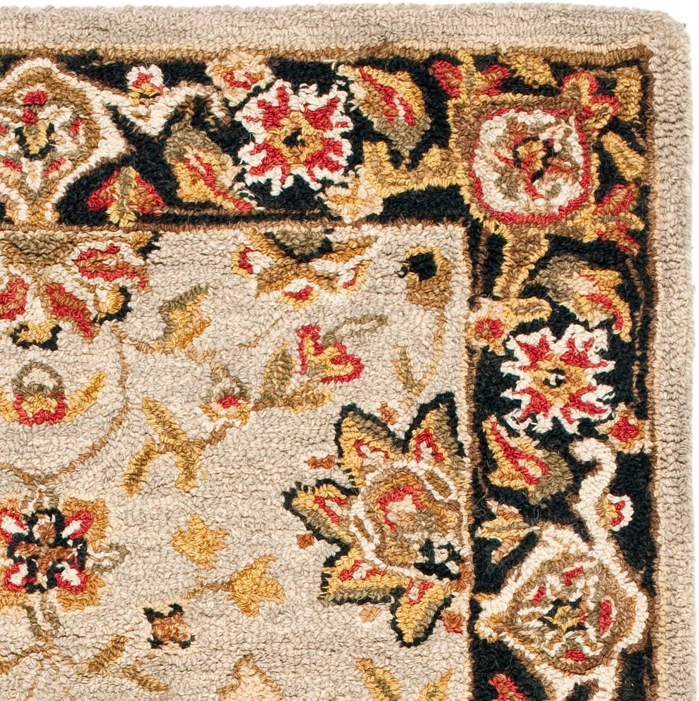SAFAVIEH Chelsea Kaeden Floral Wool Area Rug, Brown/Ivory, 3'9" x 5'9"