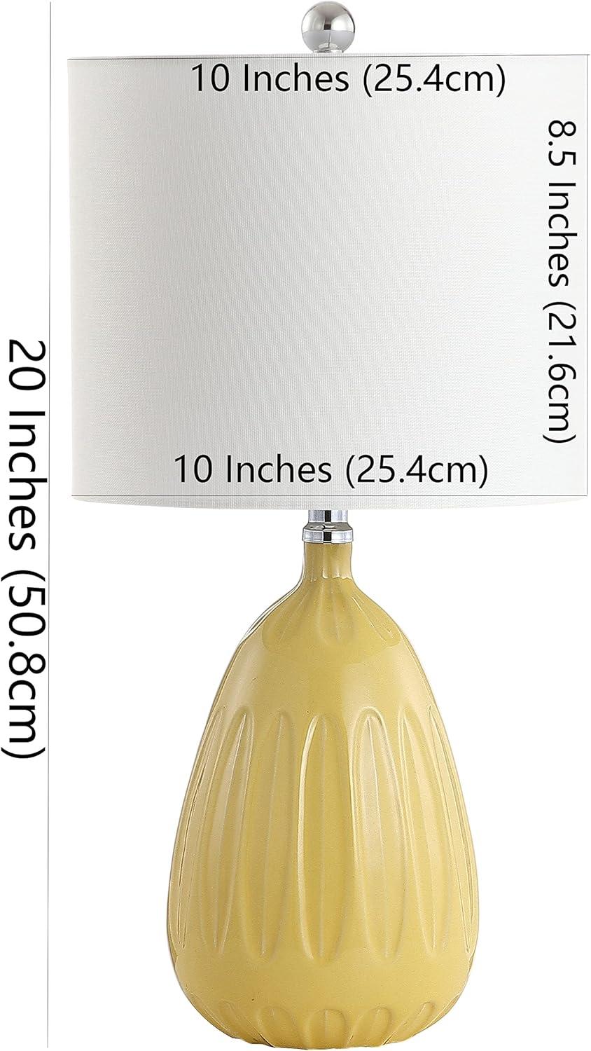 Navy Geometric Pattern 20" Table Lamp with Off-White Shade