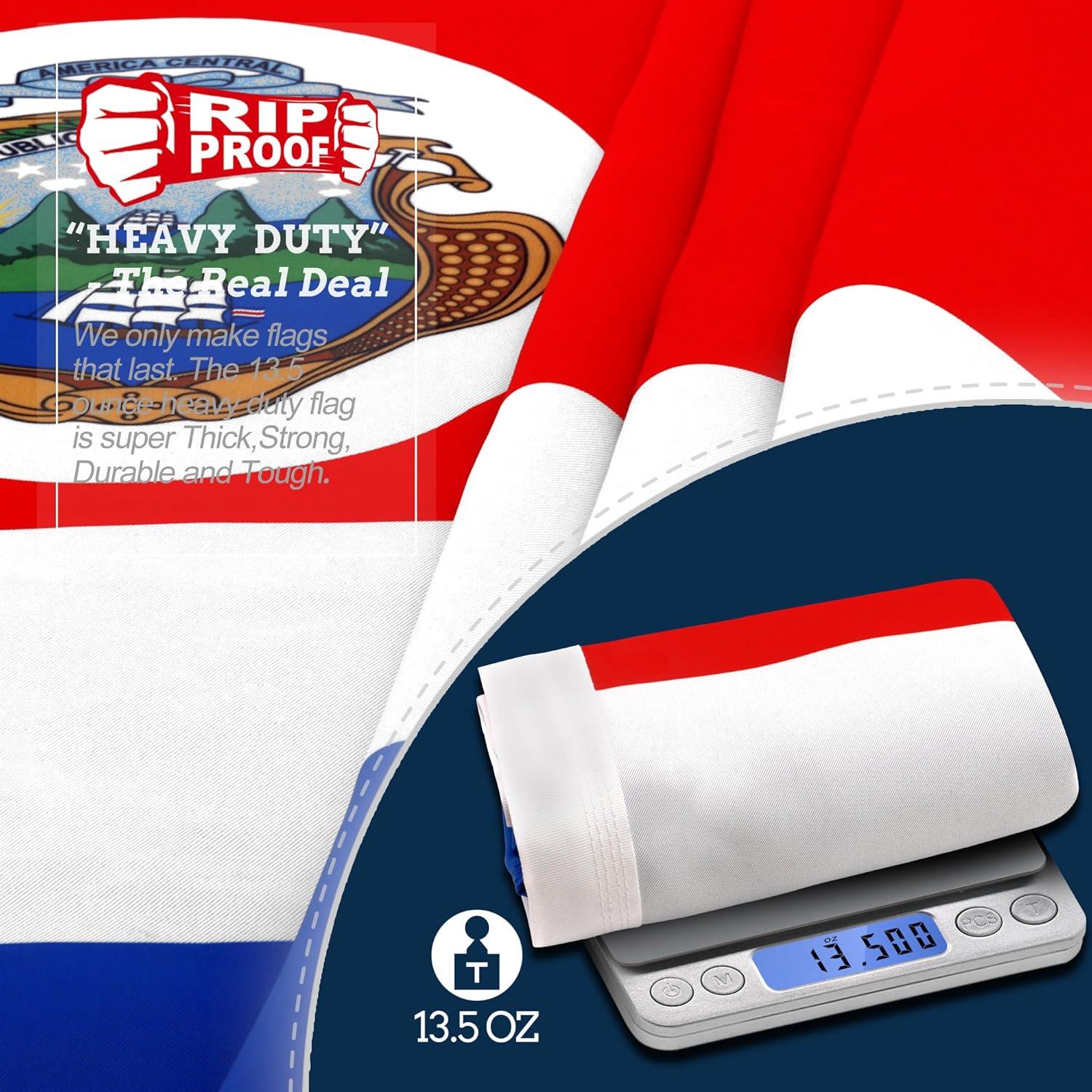 Anley 3' x 5' Rip-Proof Technology Double Sided 3-Ply Costa Rica Flag