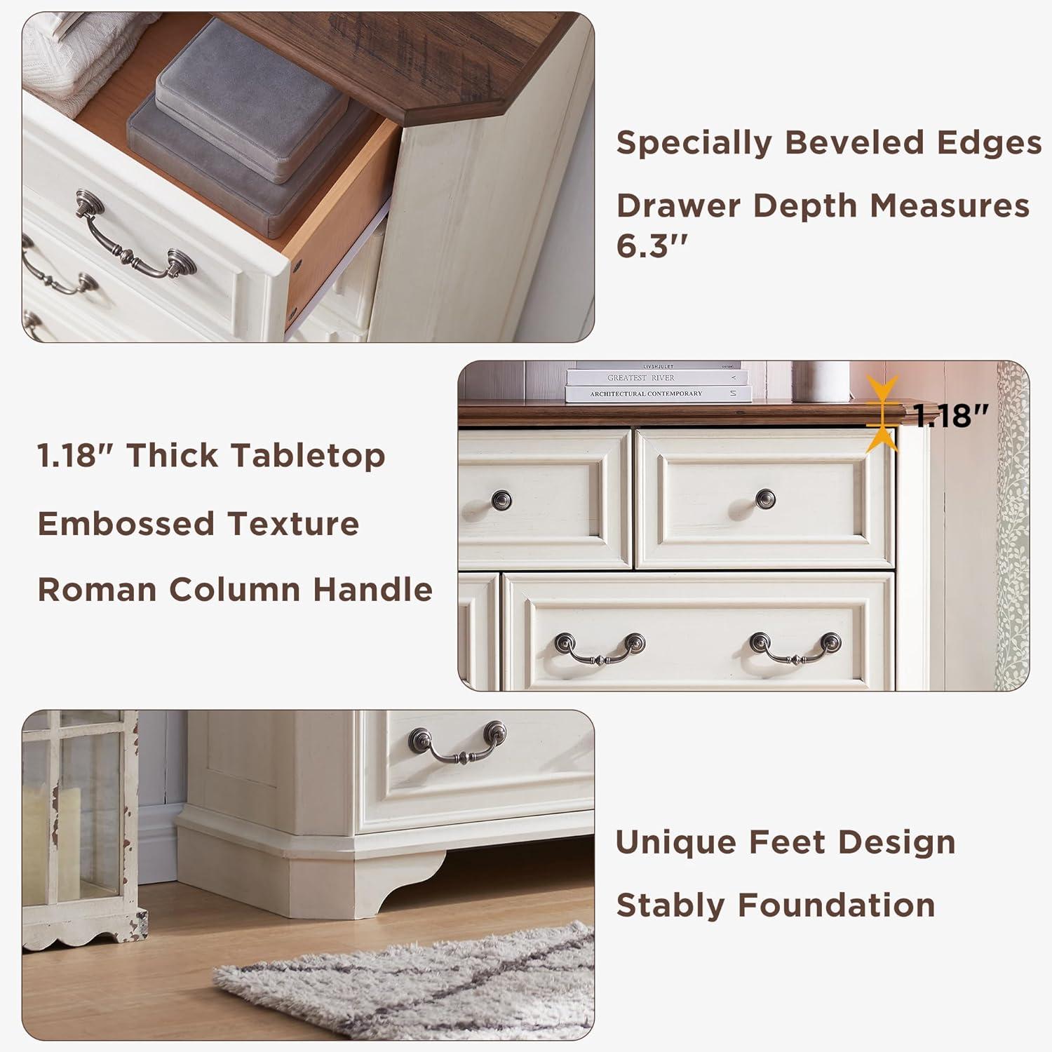 Laurel Foundry Modern Farmhouse® Theron Farmhouse 5 Drawer Bedroom Dresser, Wood Tall Chest of Drawers, Closet Storage for Bedroom