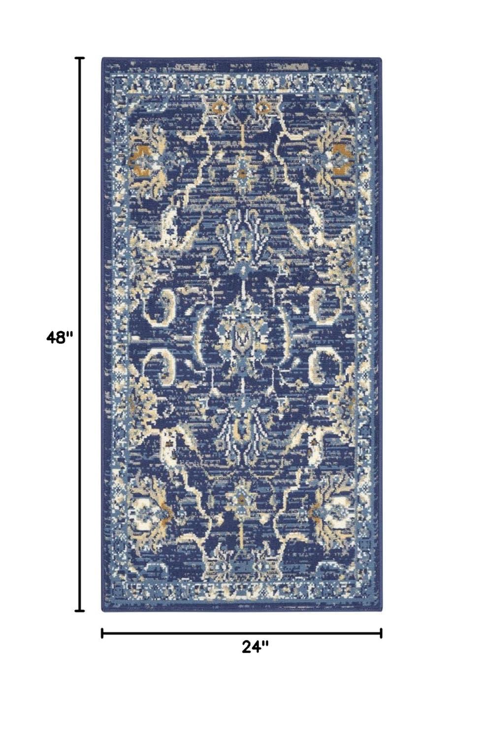 Nourison Grafix GRF24 Indoor only Area Rug - Navy 2' x 4'
