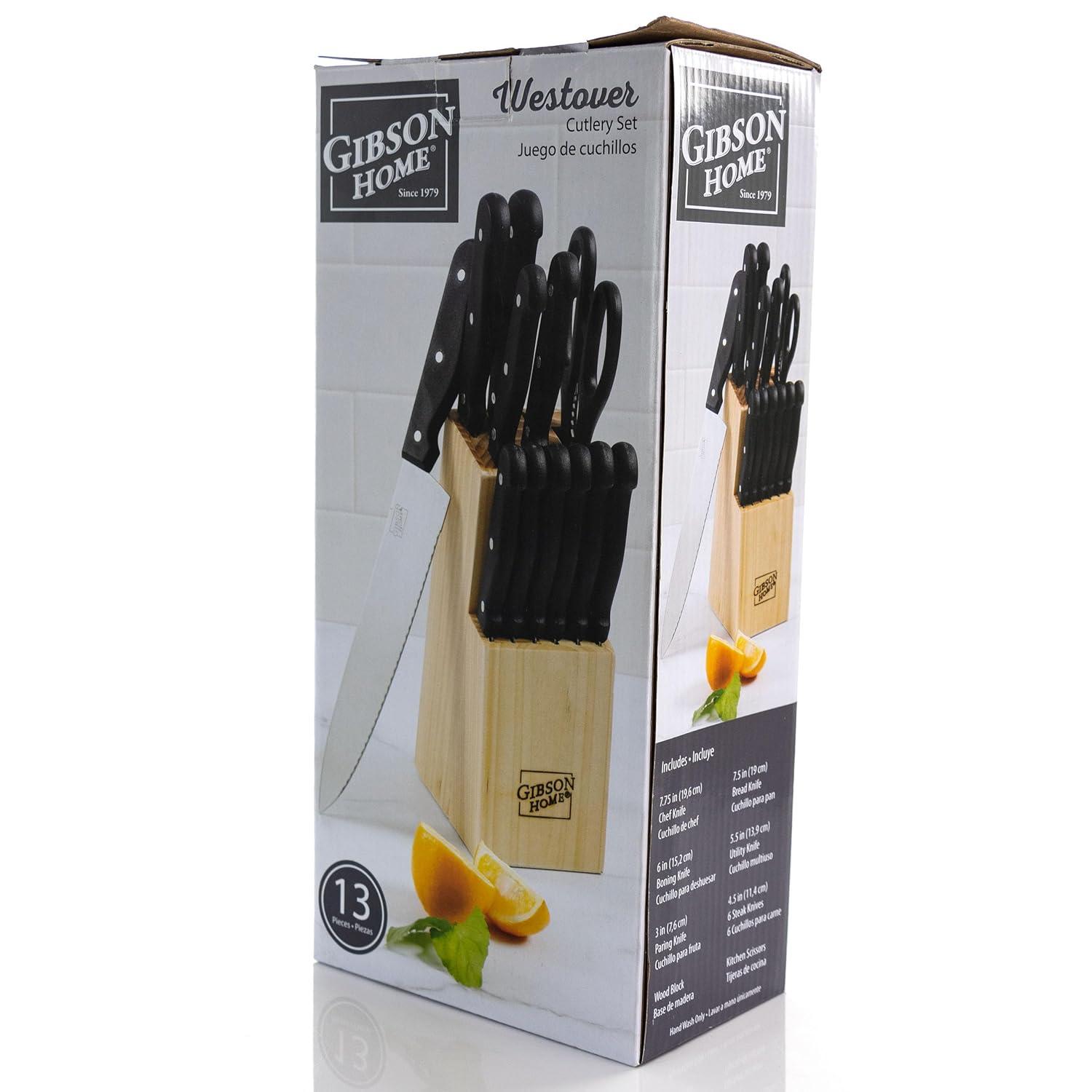 Gibson Home Gibson Home Westover Stainless Steel 13 Piece Knife Block Set