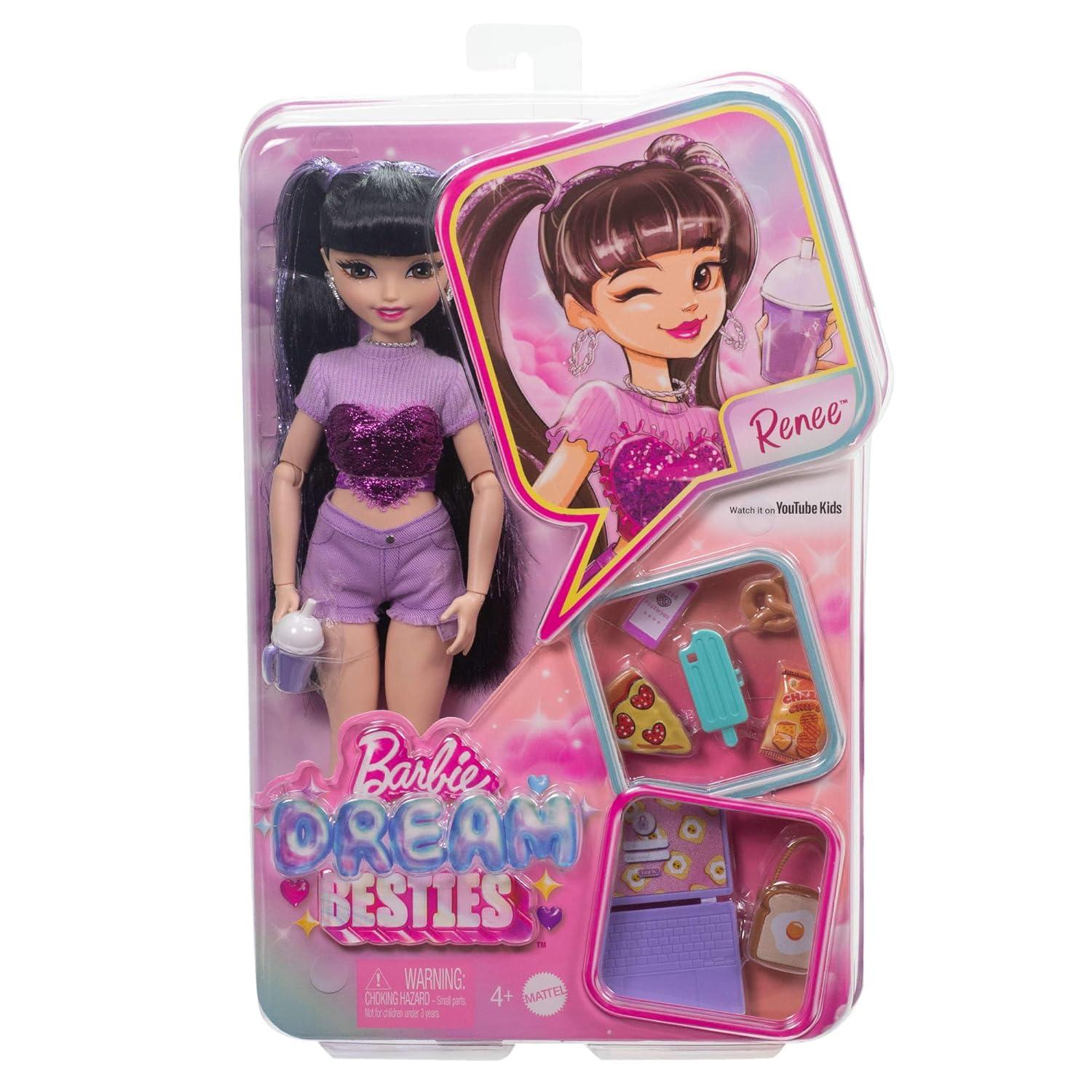 Barbie 12.7" Dream Besties Renee Fashion Doll with 11pc Food Themed Accessories