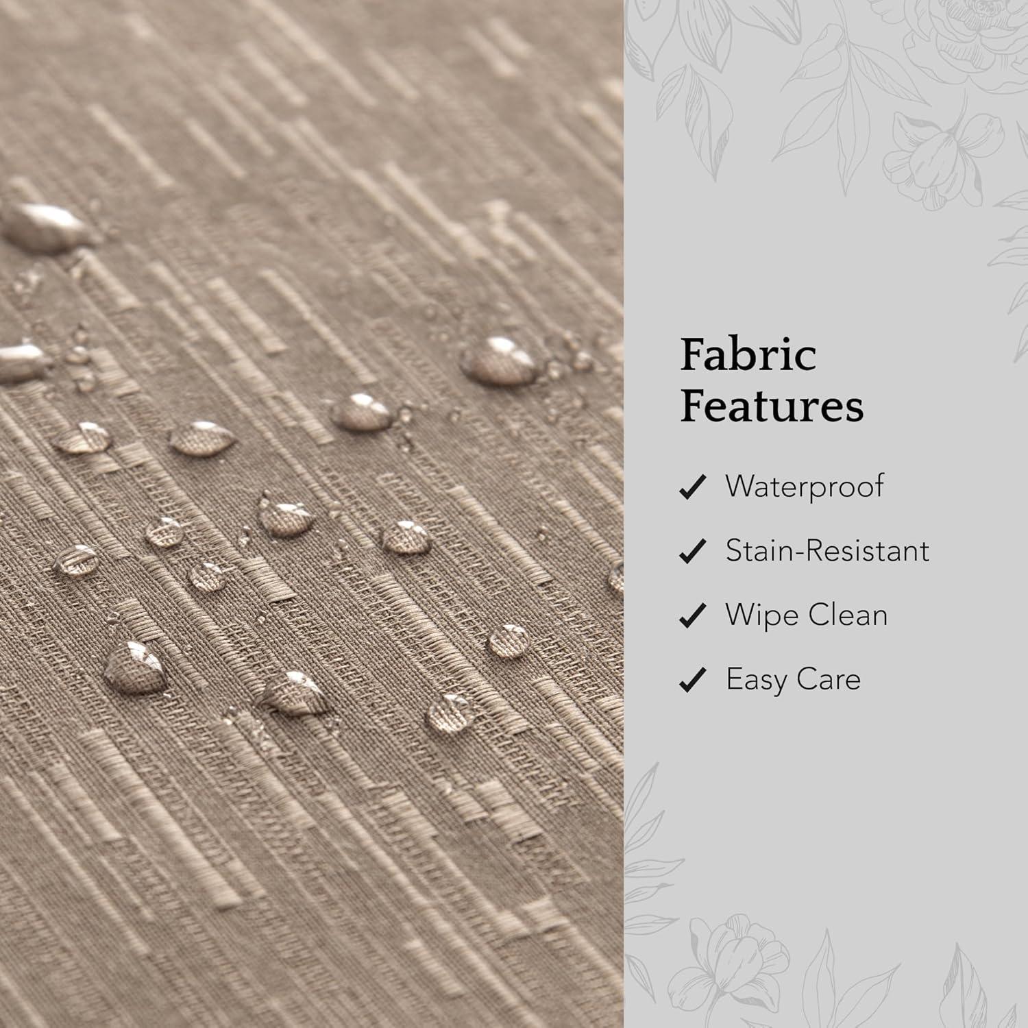 Continental Solid Texture Water and Stain Resistant Tablecloth - 60" x 84" Oval - Taupe - Elrene Home Fashions