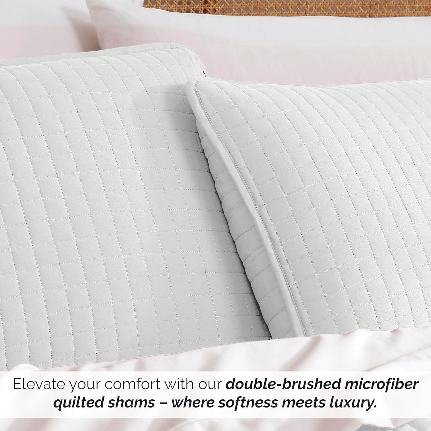 Southshore Fine Living, Inc. Pillow Shams King Size Set of 2, Large 20"x36" Sage Green Pillow Covers for King Size Pillows, Luxury Quilted Sham Covers to Complement Home Decor, Sage Green