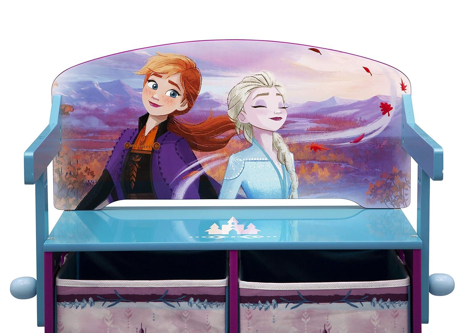 Disney Frozen 2-in-1 Activity Bench and Desk by Delta Children - Greenguard Gold Certified, Blue/Purple