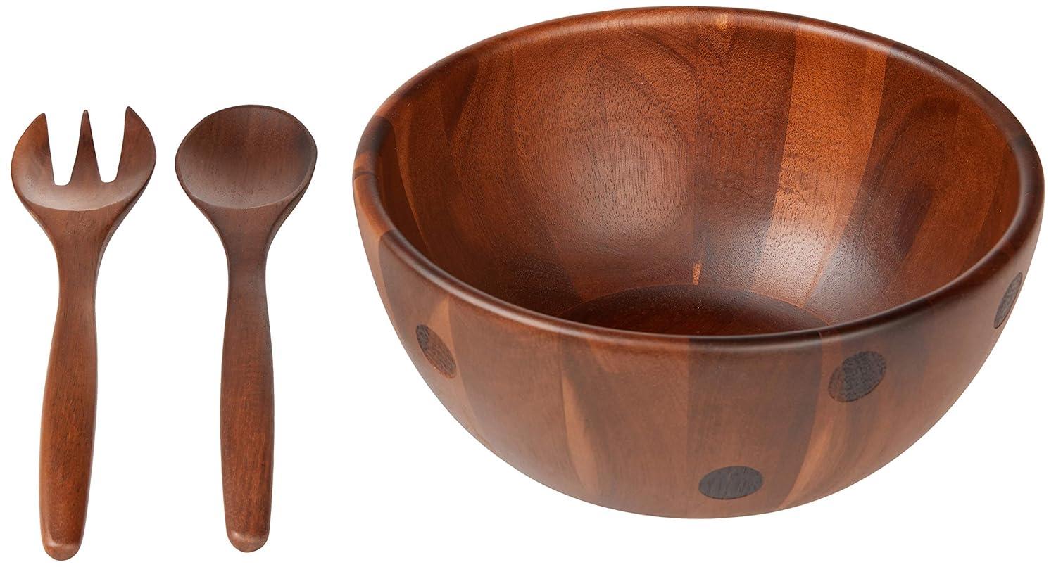 Kate Spade New York Deco Dot Wood Salad Bowl