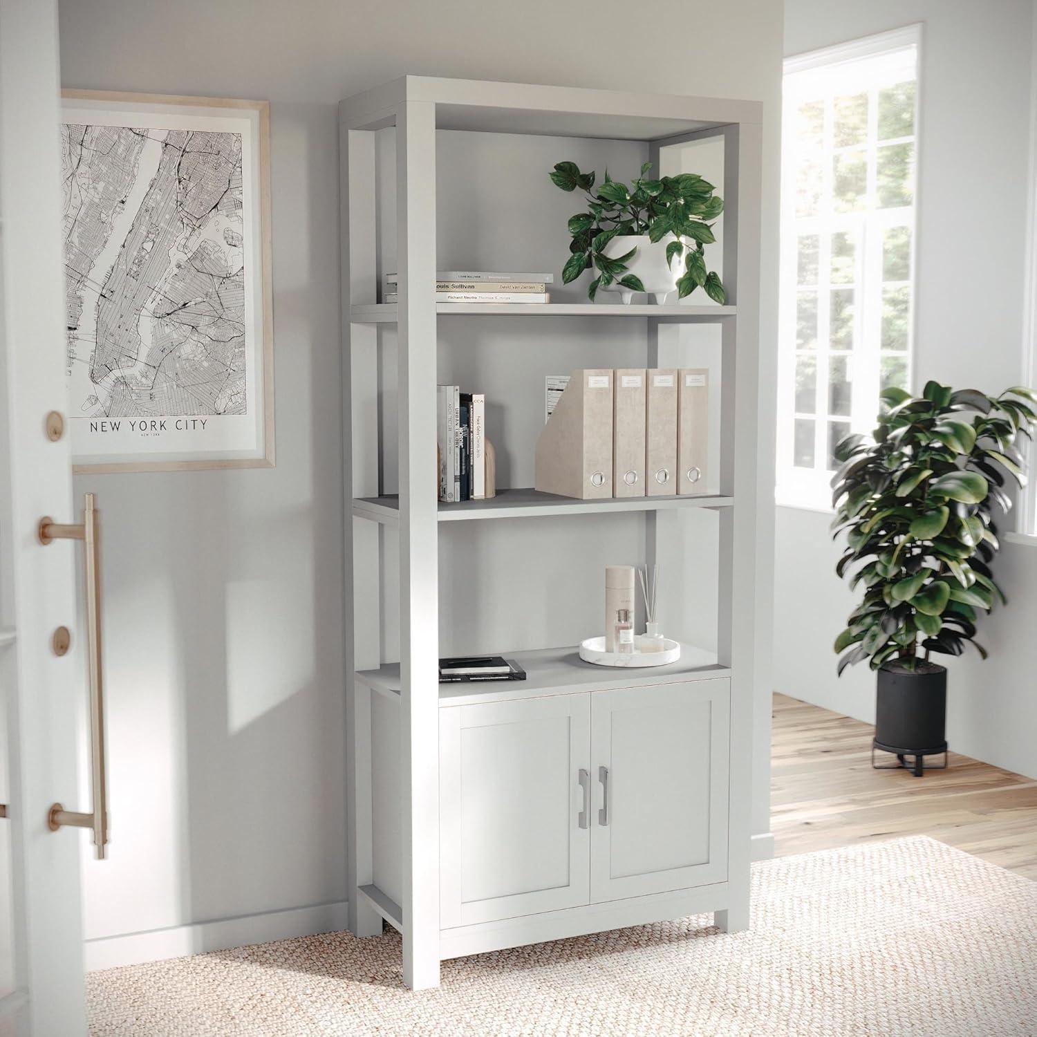 Martha Stewart Teague Martha Stewart 68" Shaker Bookcase with Storage Cabinet