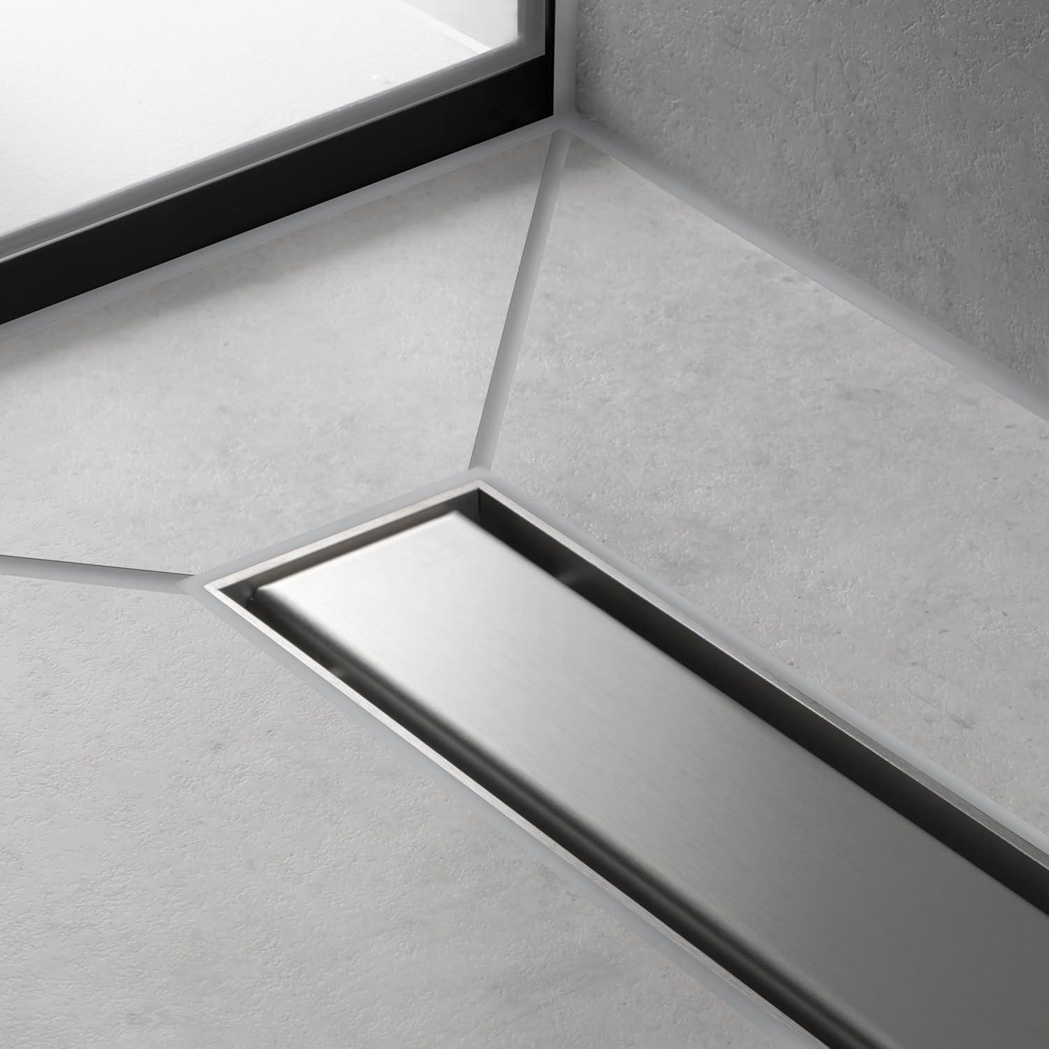 Hansgrohe RainDrain Match Trim Zero/ Tile 47 1/4" with Height Adjustable Frame