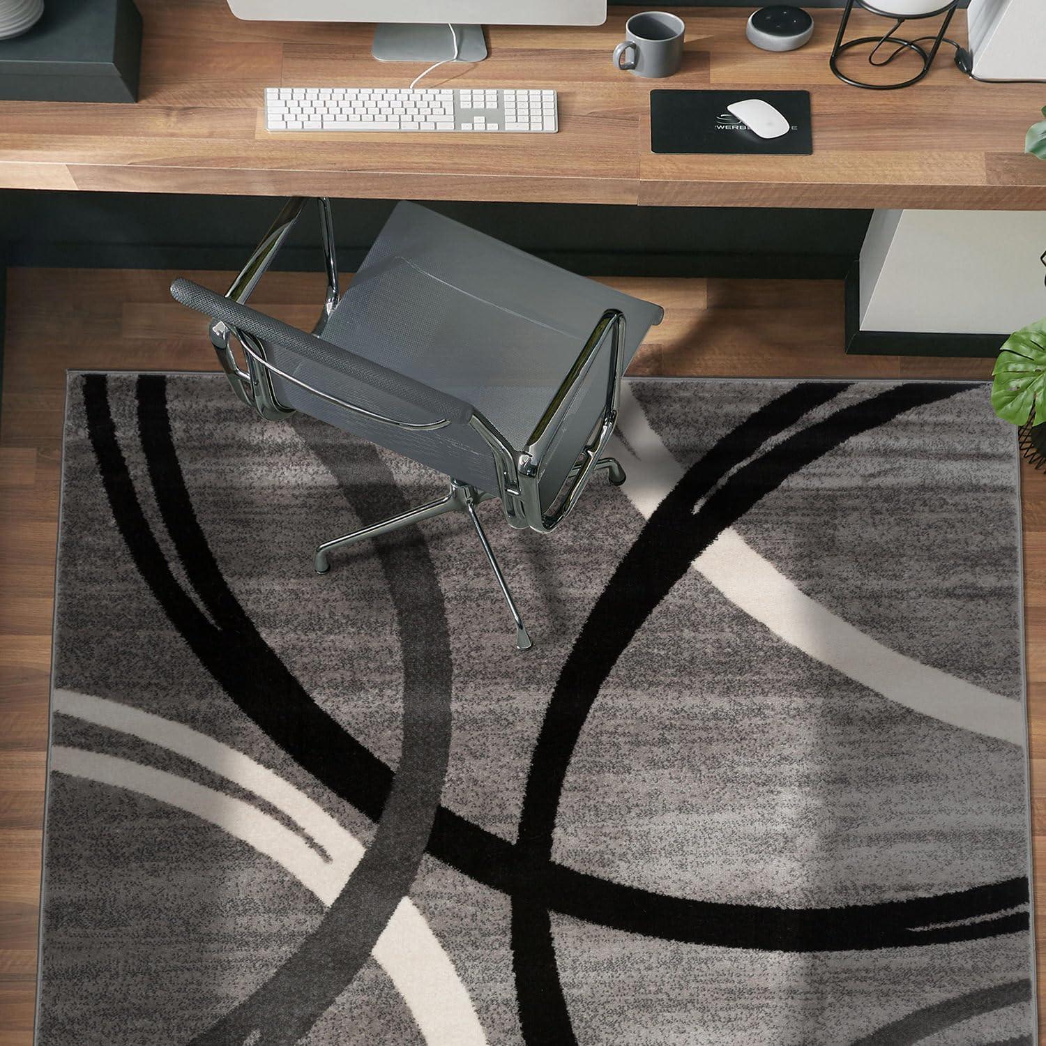 World Rug Gallery Contemporary Abstract Circles Design Area Rug