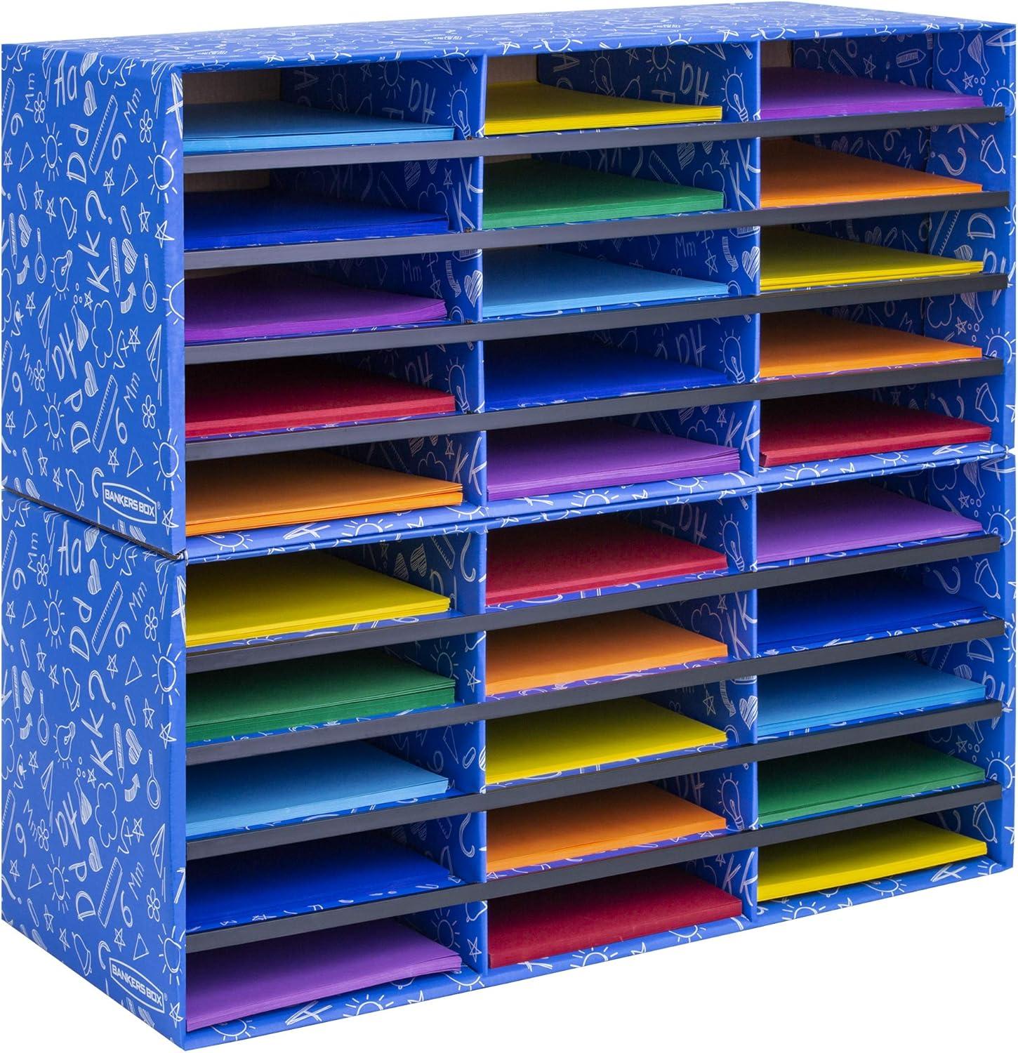 Blue Classroom 30 Compartment Mail Sorter Organizer