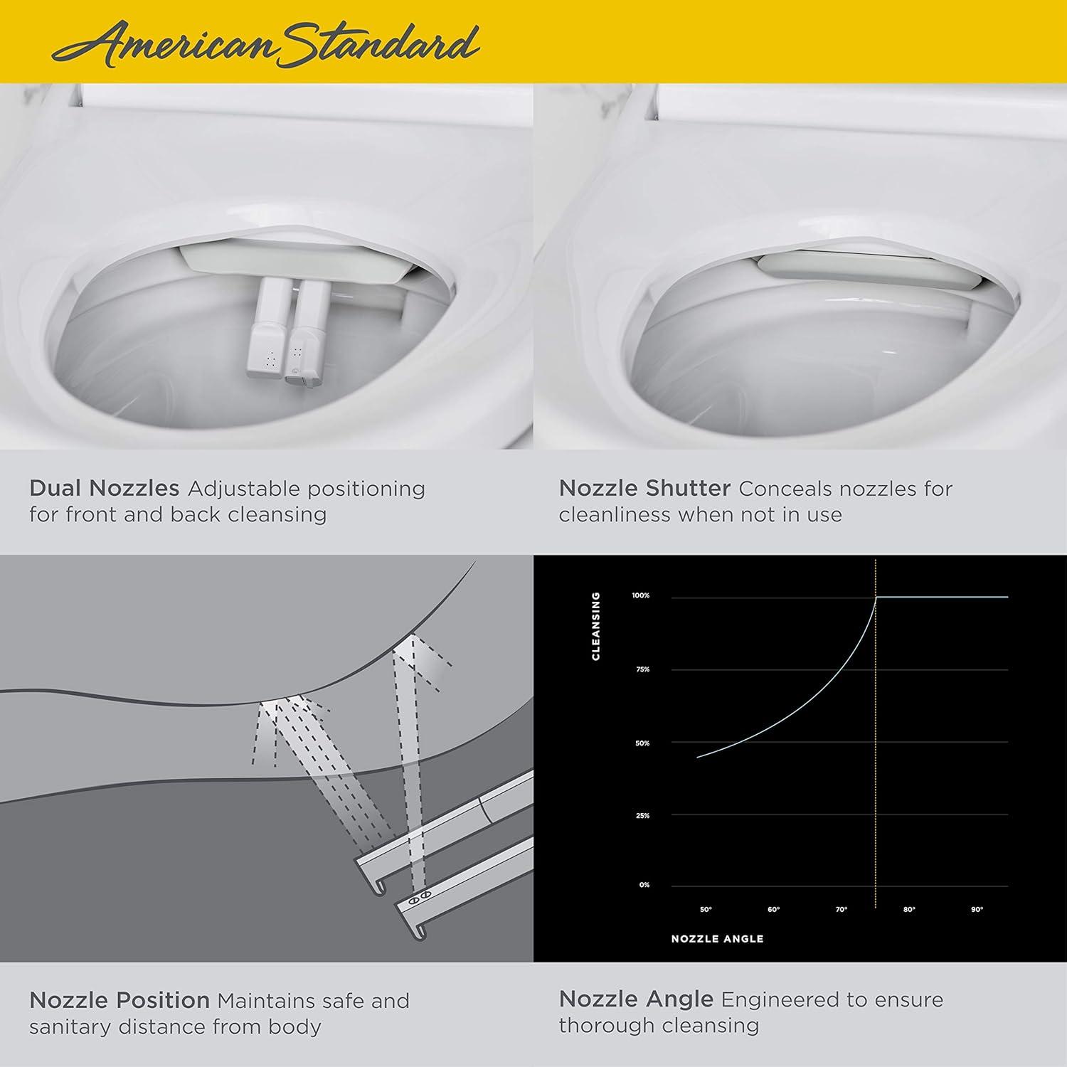 Advanced Clean White Elongated Bidet Toilet with Heated Seat