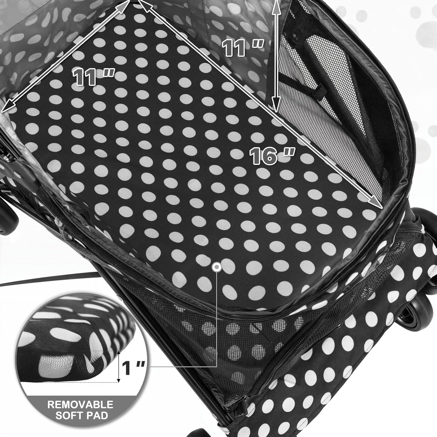 Pet Stoller Dog Cat Stoller Comfortable Lightweight Stroller With Adjustable Canopy