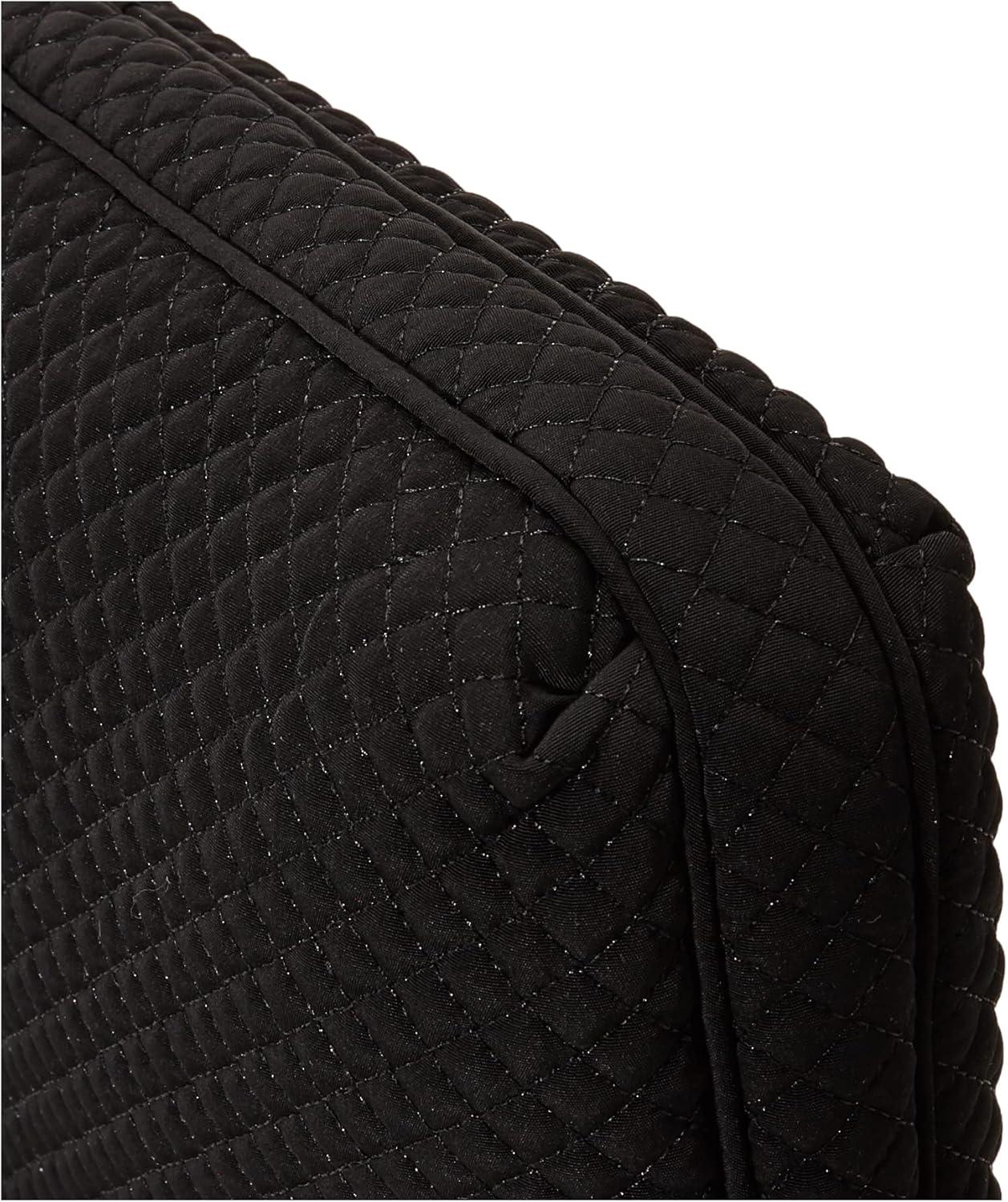 True Black Quilted Microfiber Laptop Organizer Case