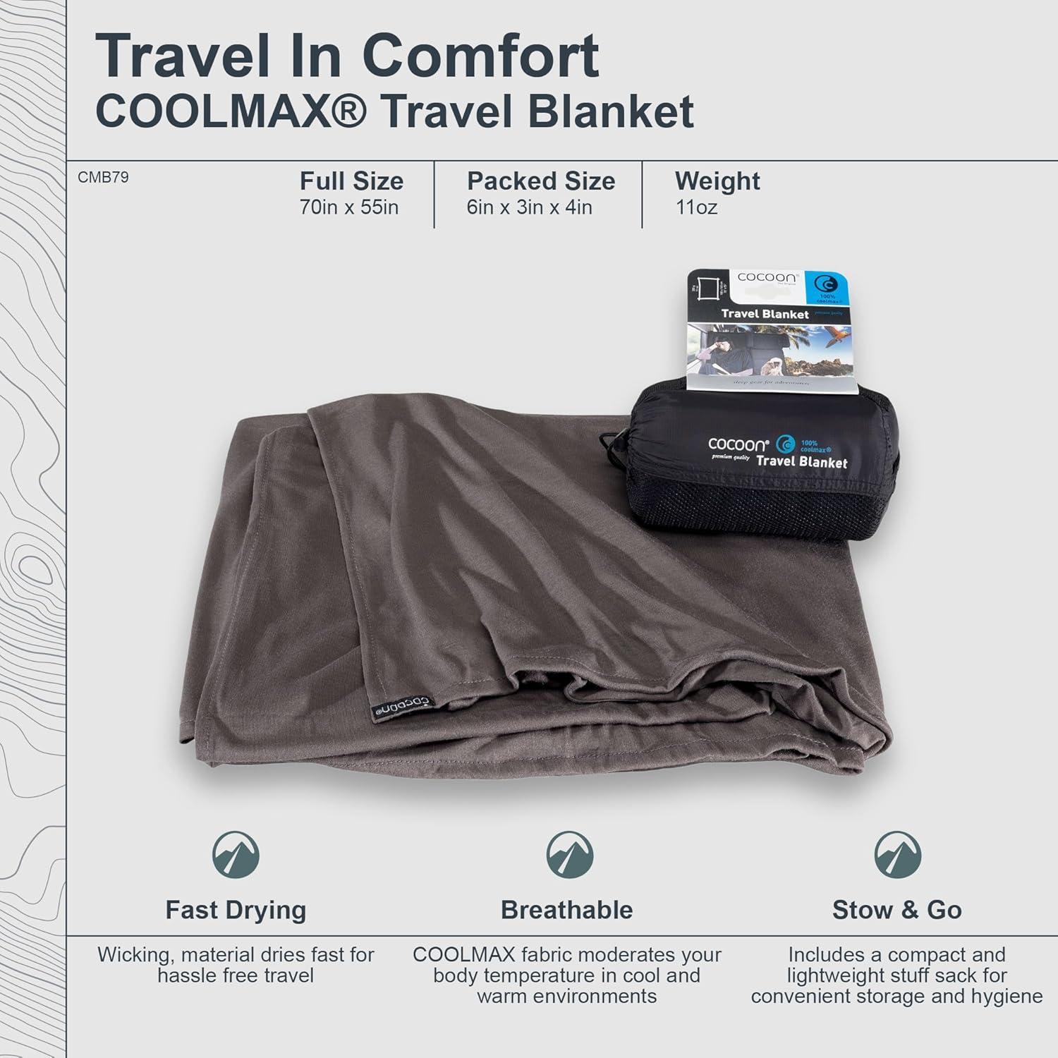 COCOON - Premium - COOLMAX Travel Blanket - Charcoal