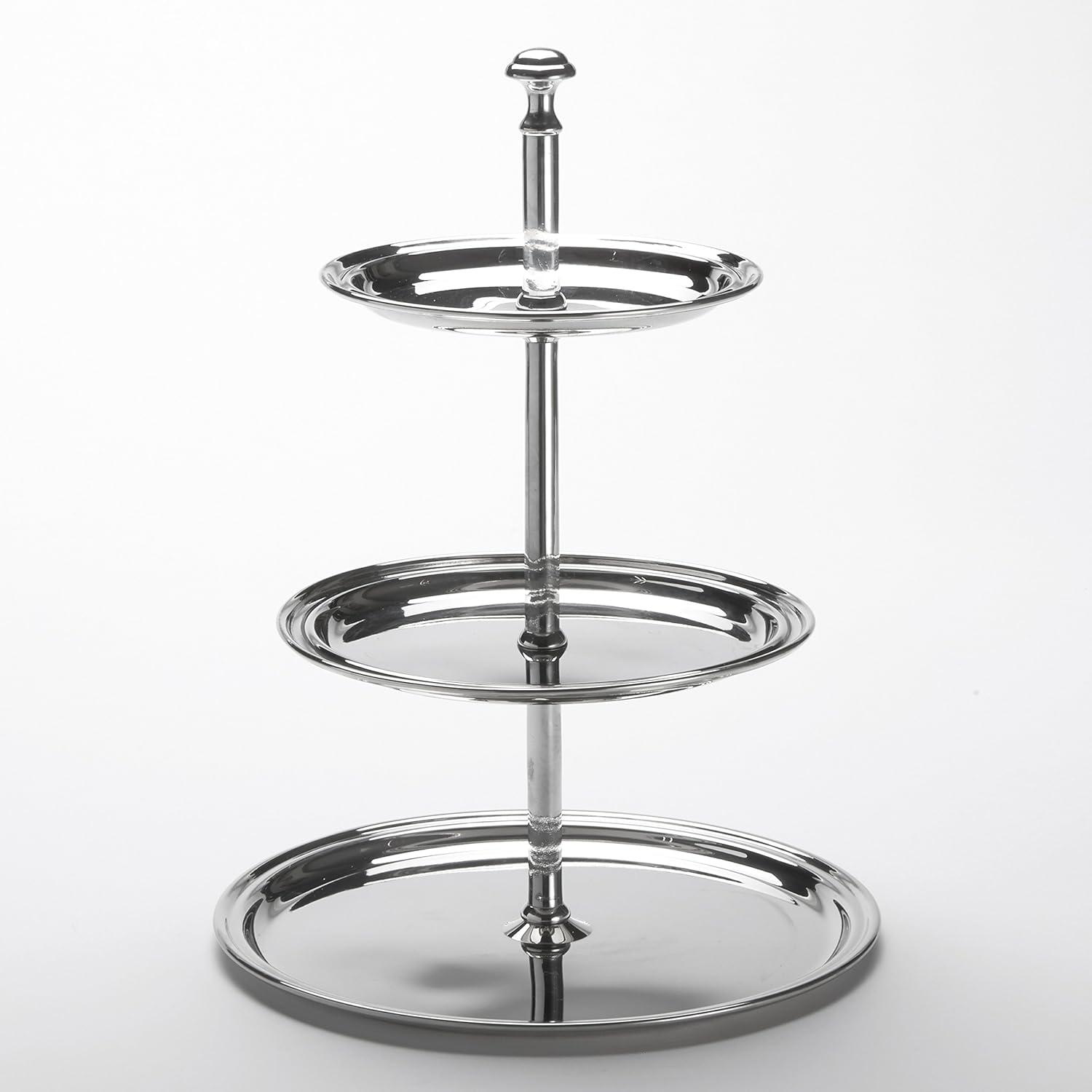 Stainless Steel Three-Tier Display Stand for Desserts and Appetizers