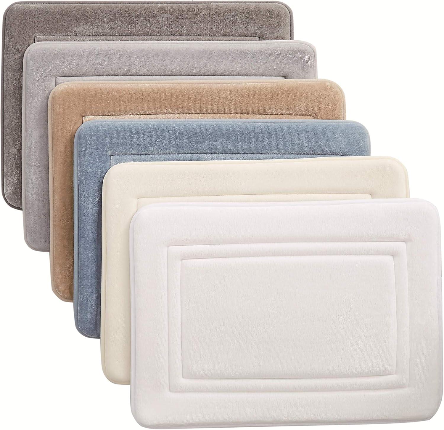 2pc 17"x24" HeiQ Antimicrobial Memory Foam Bath Rug Set - Truly Calm