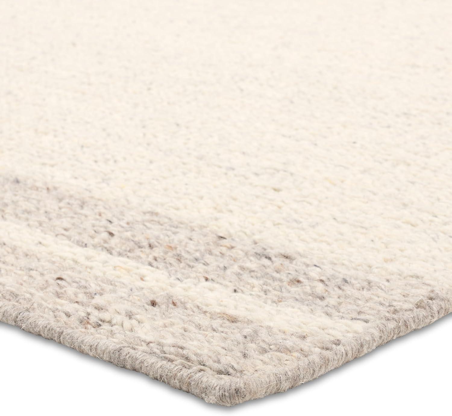 Gray and Cream Hand-Tufted Wool 8' x 10' Area Rug