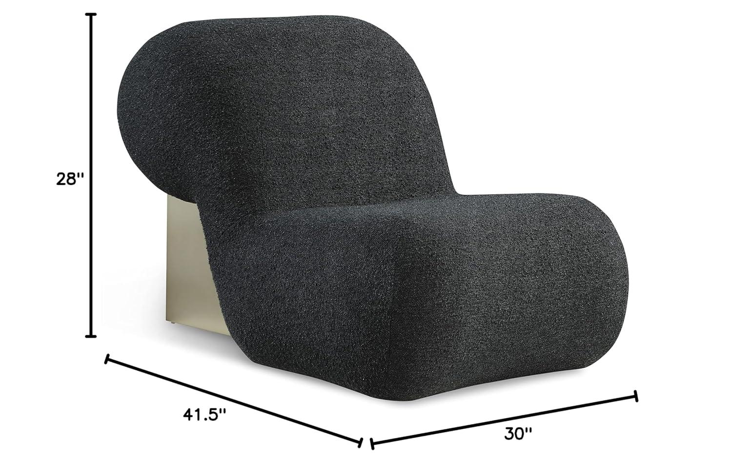 Meridian Furniture Quadra Black Boucle Fabric Accent Chair