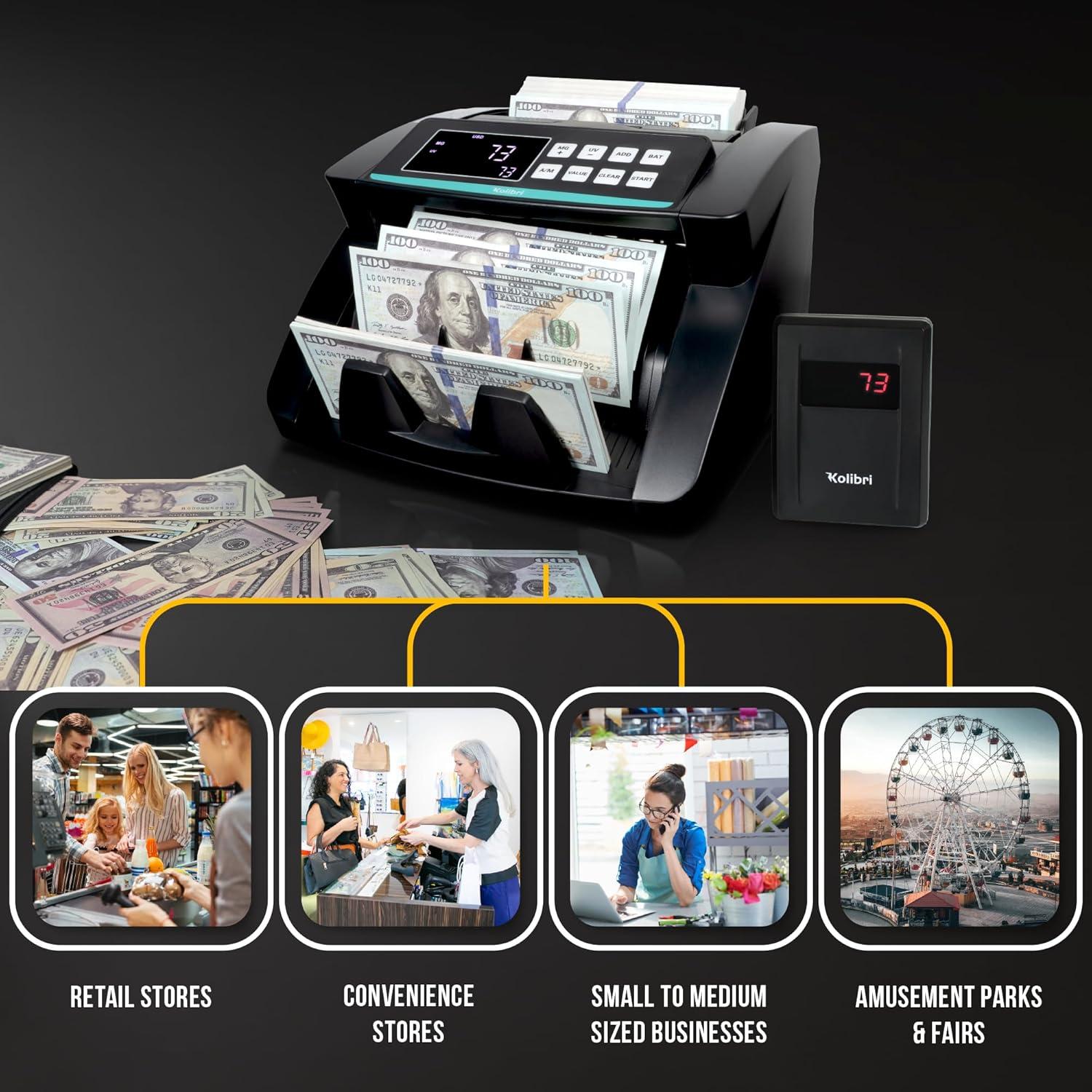 Kolibri Kolibri Bill Counter: 1,500 bills per min, advanced counterfeit detection, set up in minutes