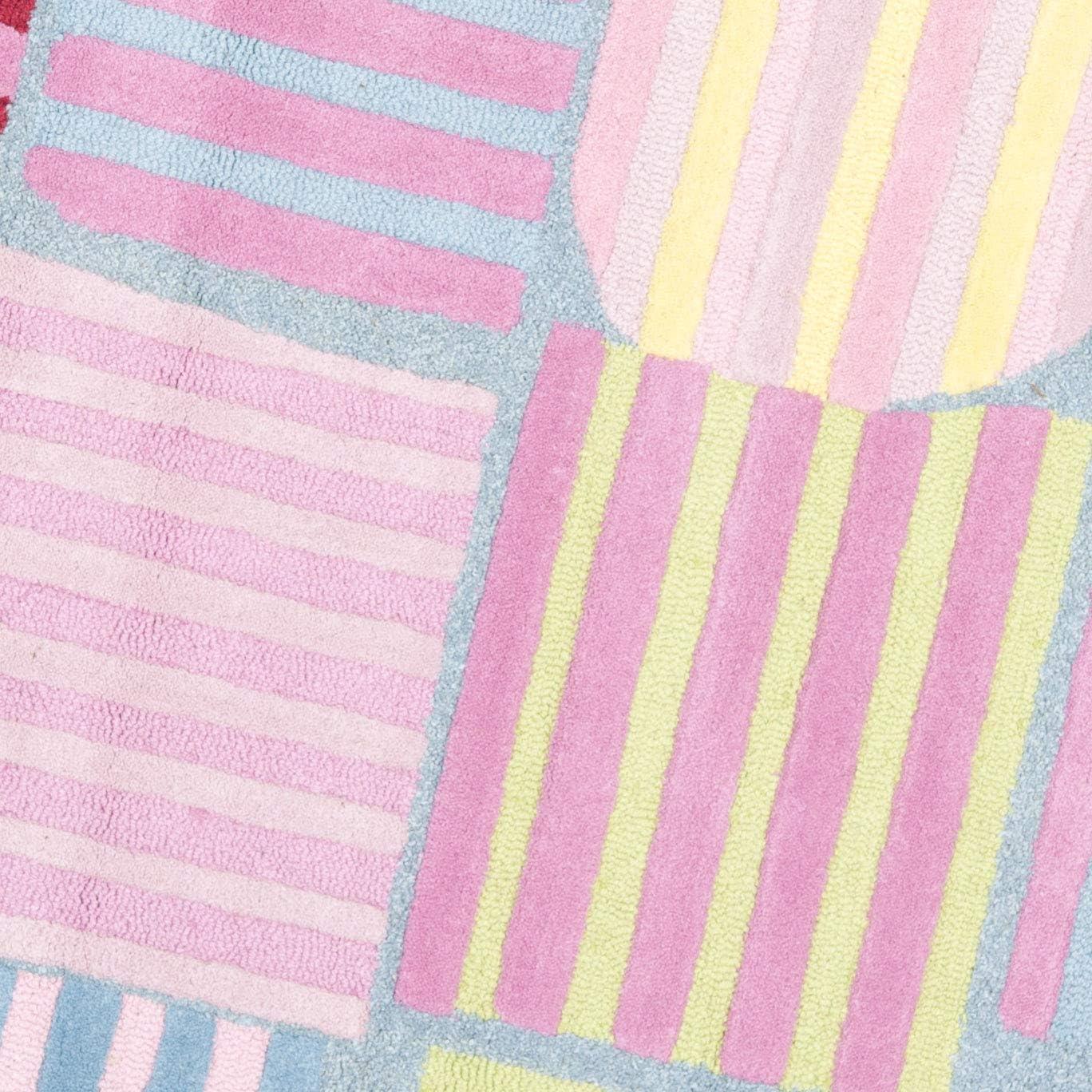 SAFAVIEH Kids Melany Geometric Striped Area Rug, Blue/Multi, 4' x 6'