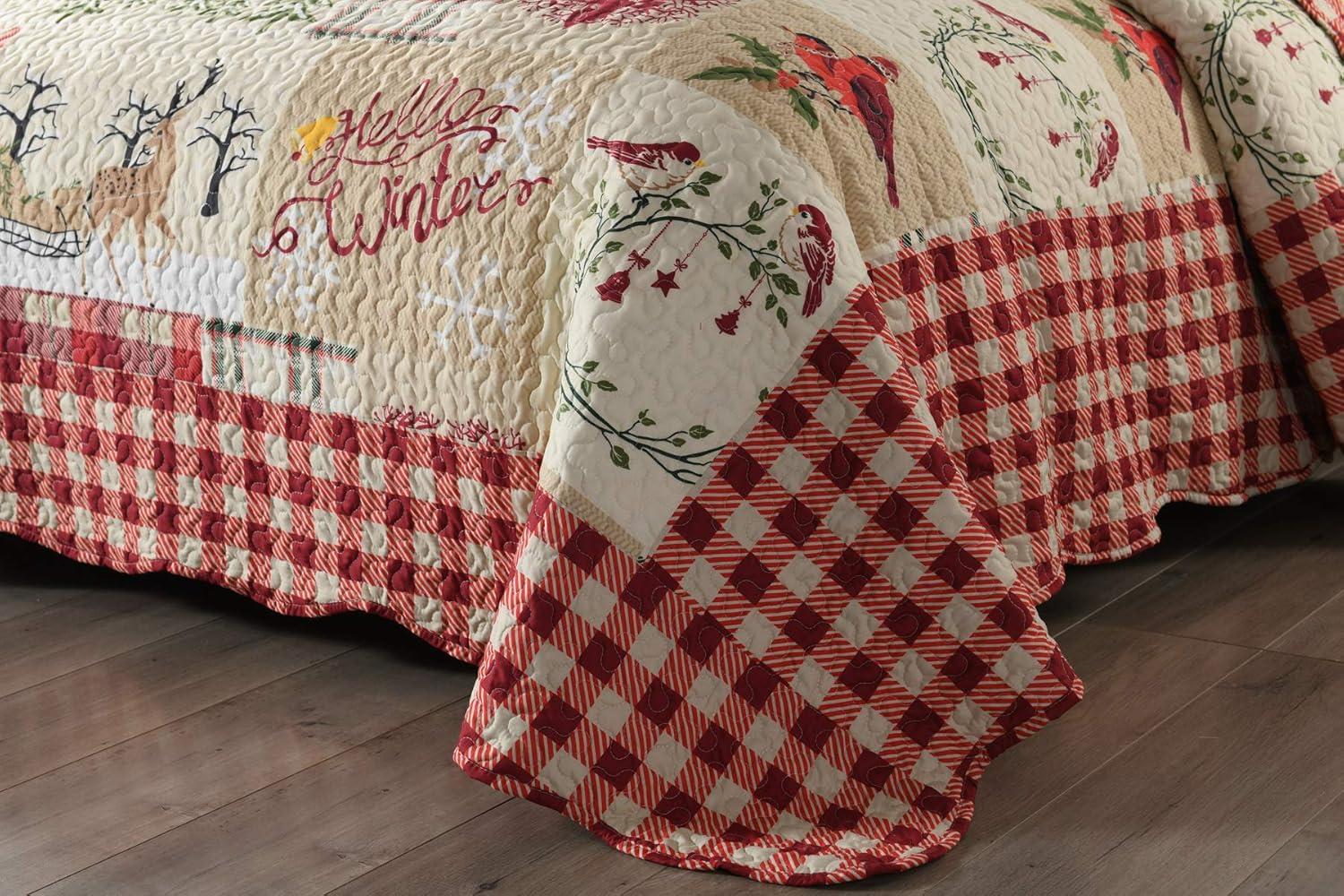 MarCielo Christmas Quilt Set Bedspread Set B022(Queen)