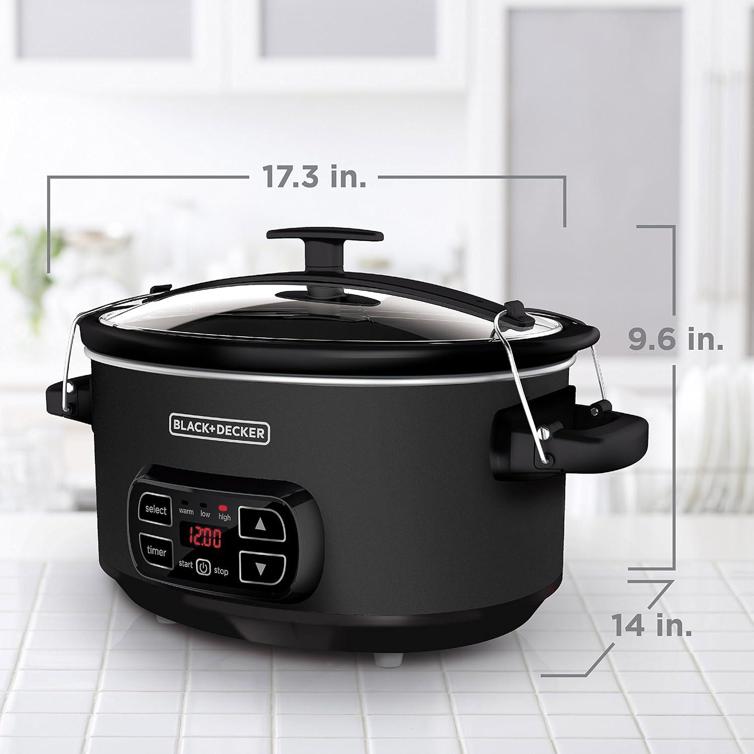 Black Digital 7-Quart Programmable Slow Cooker with Chalkboard Exterior