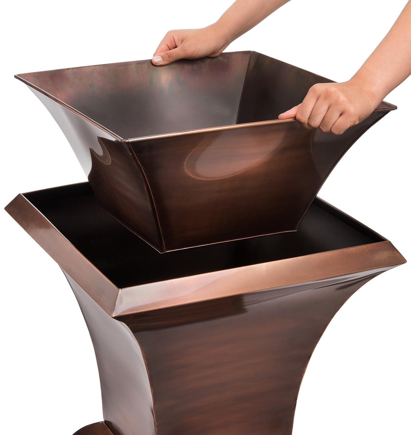 H Potter Tall Planter Large Outdoor Copper Decorative Planters Indoor Flower Garden Urn