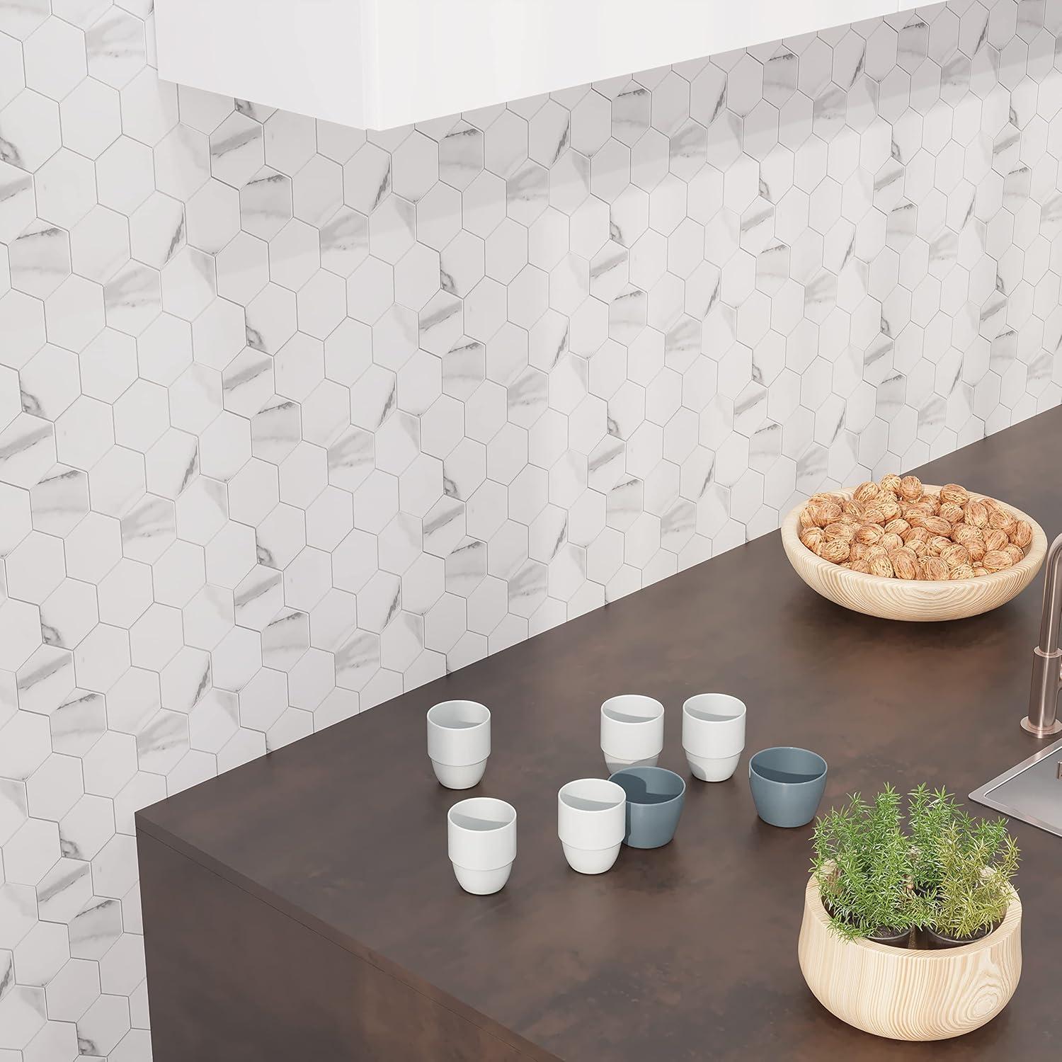 Avant Decor 3.27'' W x 2.88'' L Engineered Stone Peel and Stick Mosaic Tile