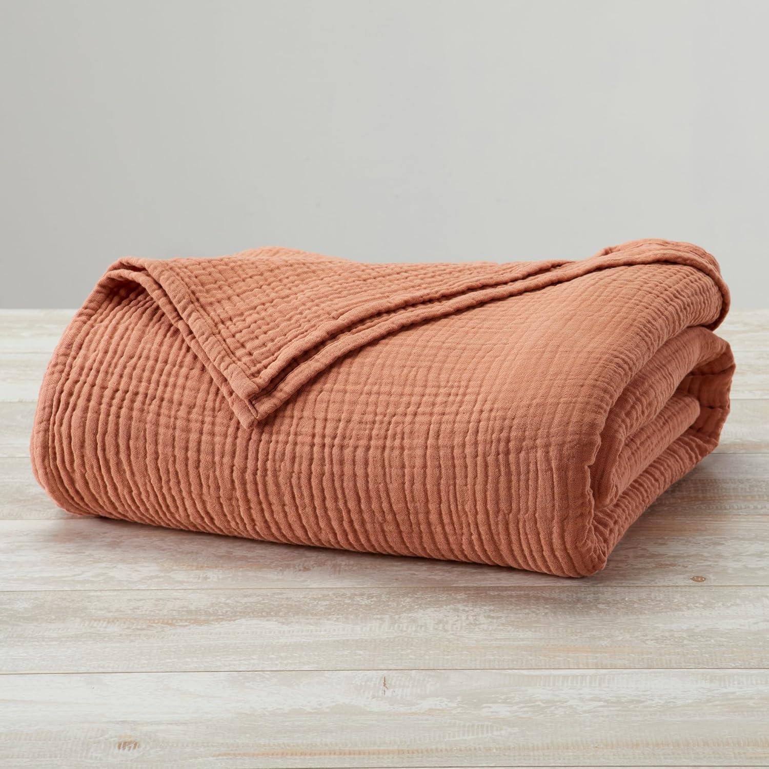 Market & Place 100% Cotton Muslin Bed Blanket