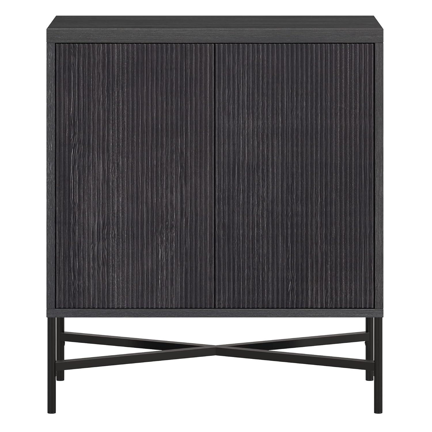 Evelyn&Zoe Brighton 28" Wide Rectangular Accent Cabinet, Charcoal Gray