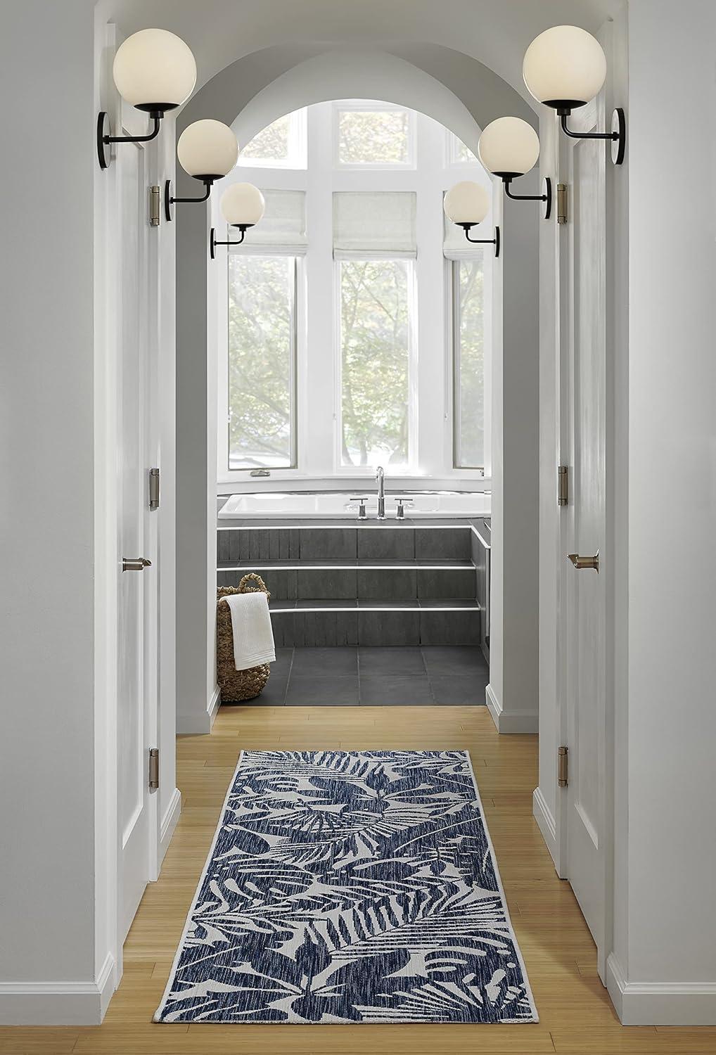 Novogratz Villa Floral Blue/Beige Indoor / Outdoor Area Rug
