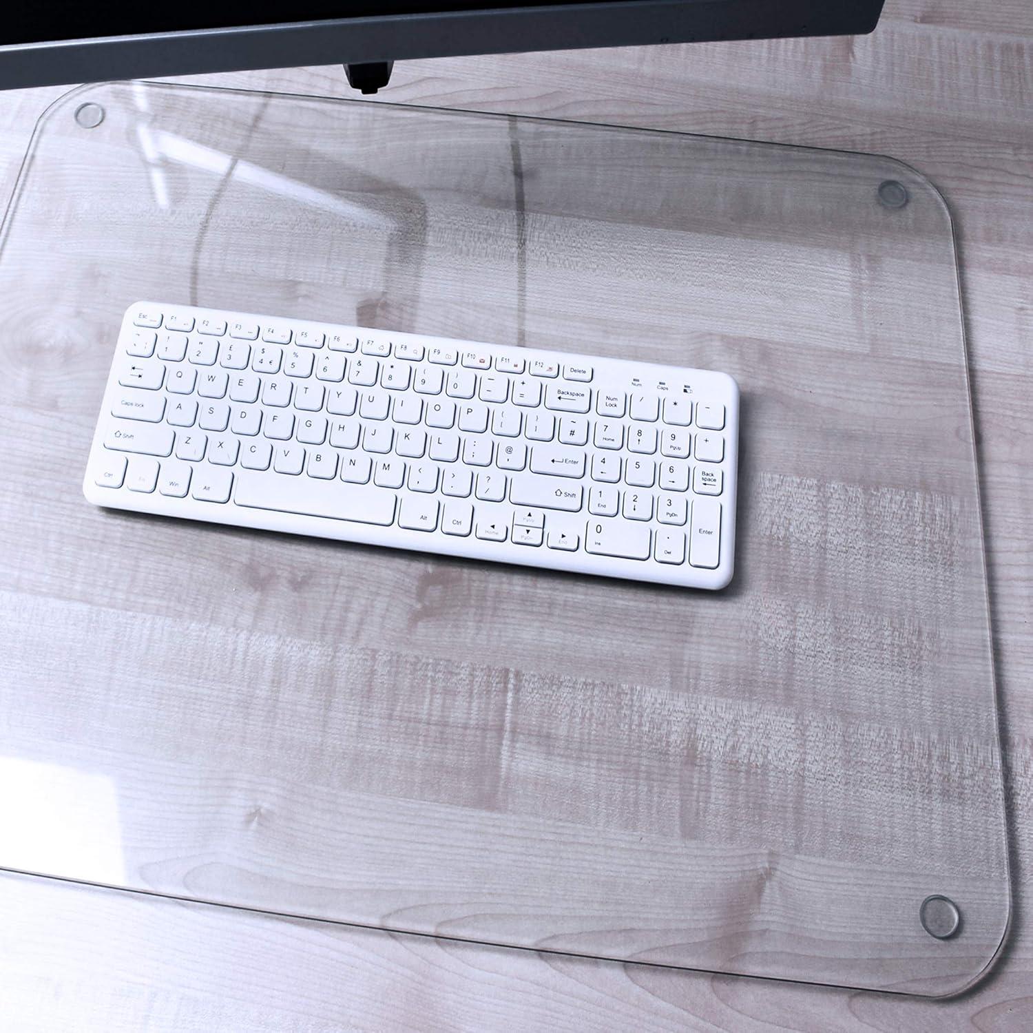 Glaciermat Clear Tempered Glass 20" x 36" Desk Pad